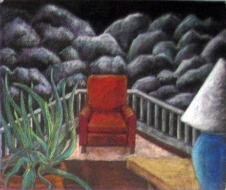Indoor/Outdoor Scene 2, Pastel on Paper, 18 x 24", 2010