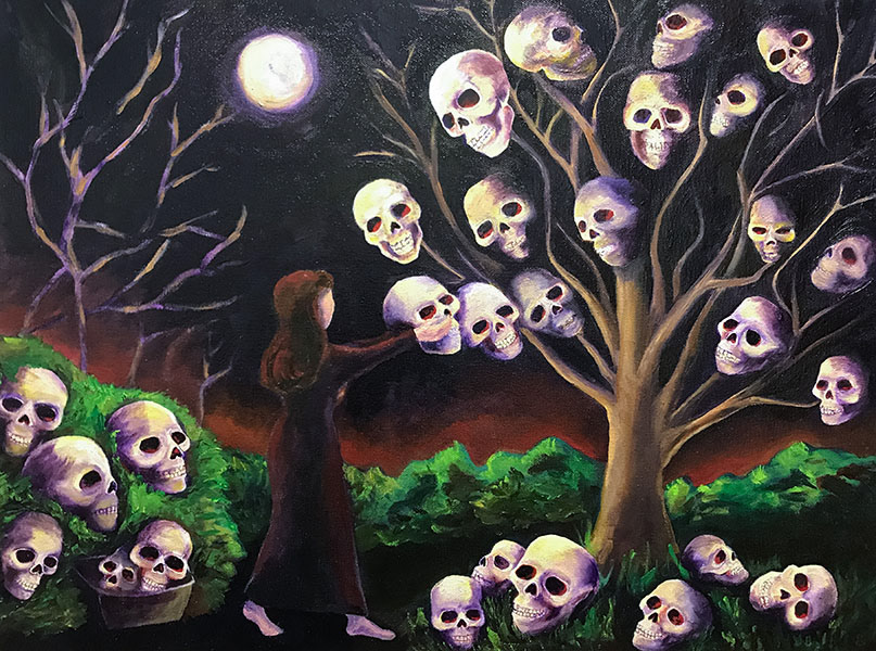 Skull Harvest, Oil on Canvas, 18 x 24", 2018
