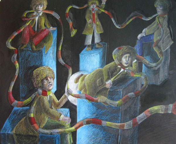 Dr Who's Scarf, Colored Pencil on Paper, 18 x 24", 2004