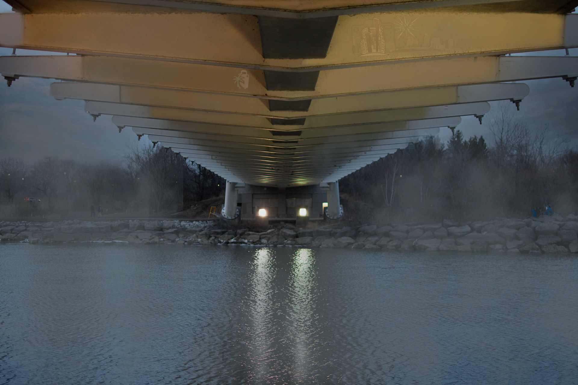 Under a bridge