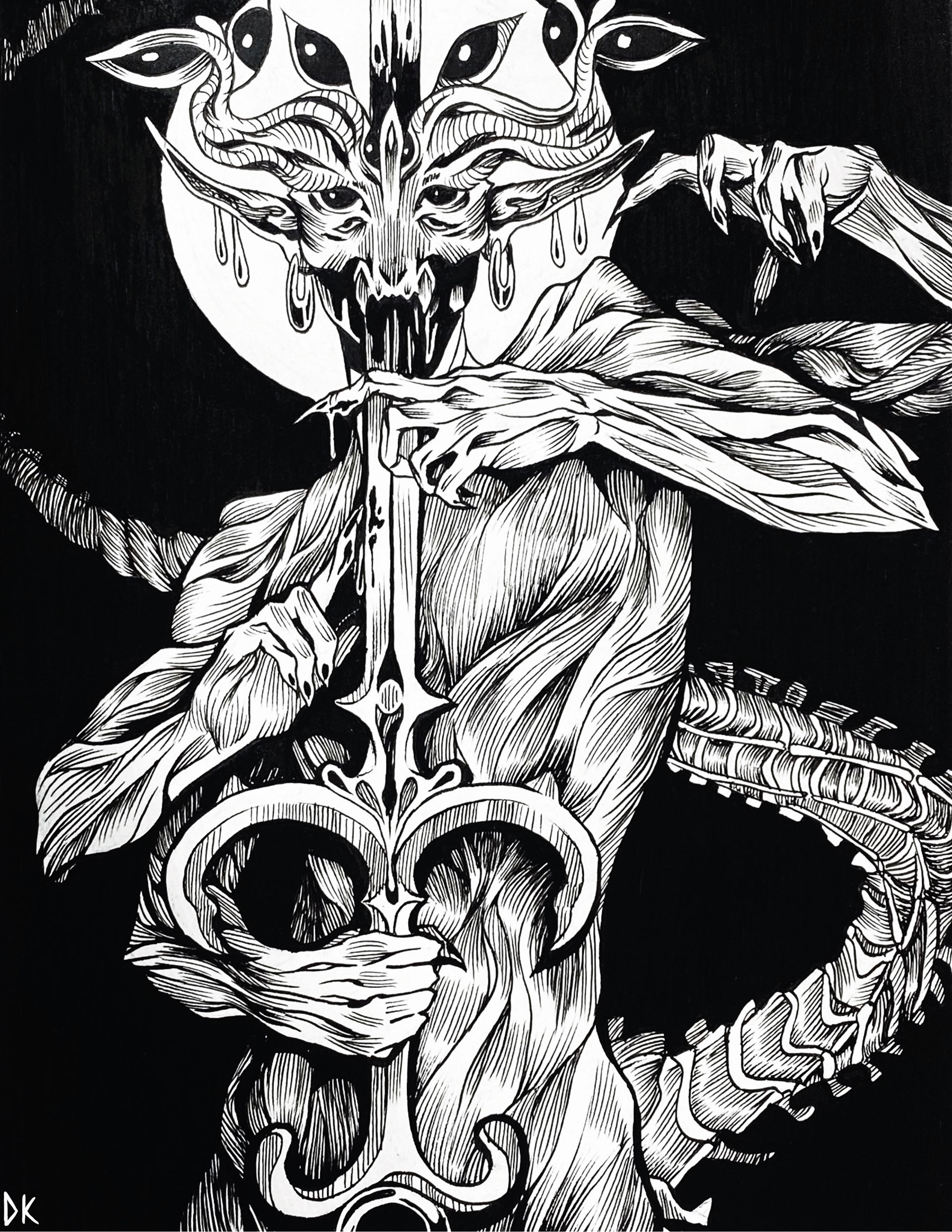 Alien Morbidity, 8.5 x 11 in, Ink on Paper
