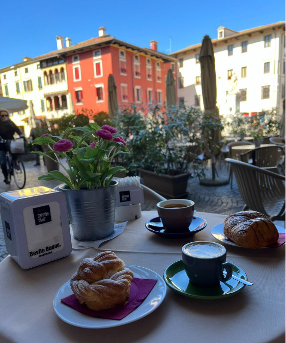 Coffee and Pastries on the square in Cividale del Friuli, NE Italy