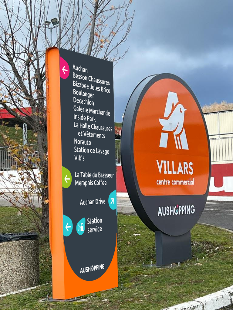 Aushopping Villars - réfection des totem de circulation