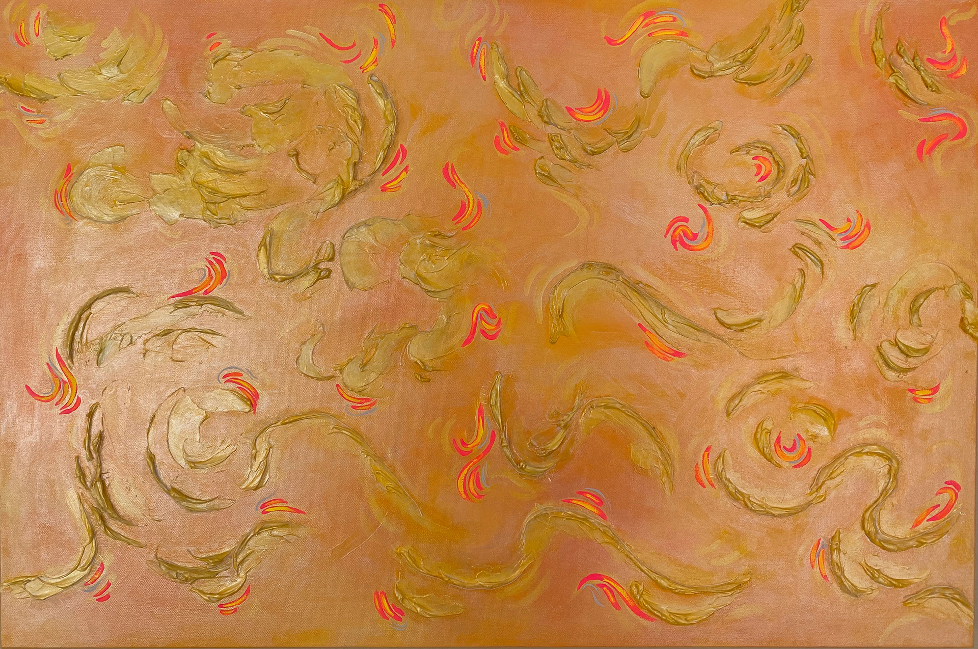 "happy" - Acrylic and gouache on canvas - 36" x 24" (2025)