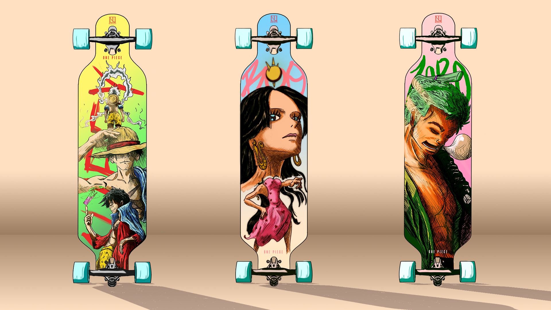 ONE PIECE Longboard Designs (Personal Work)