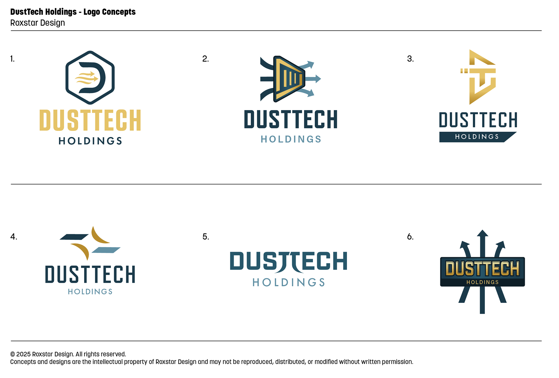 Variety of logo options presented to client