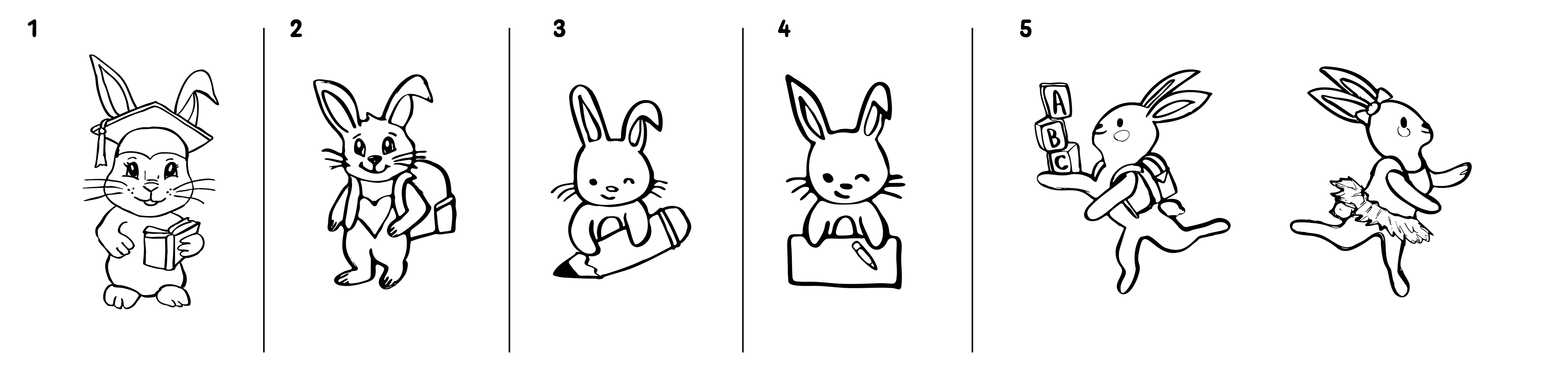 Bunnyville Academy & Ballet Mascot Logo Sketches