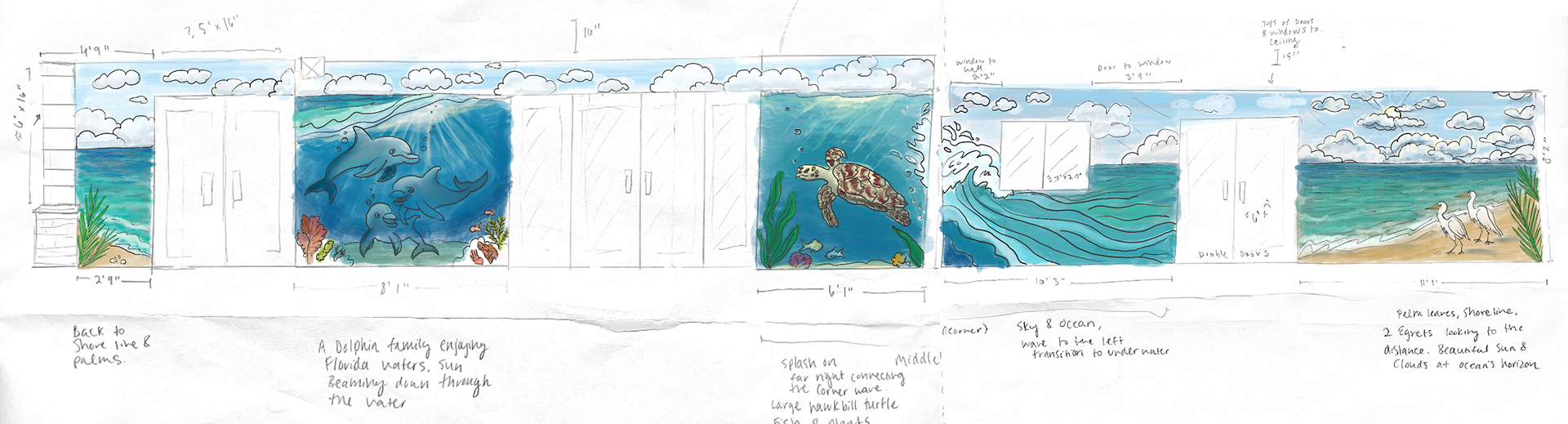 Florida Patio Mural color concept preview