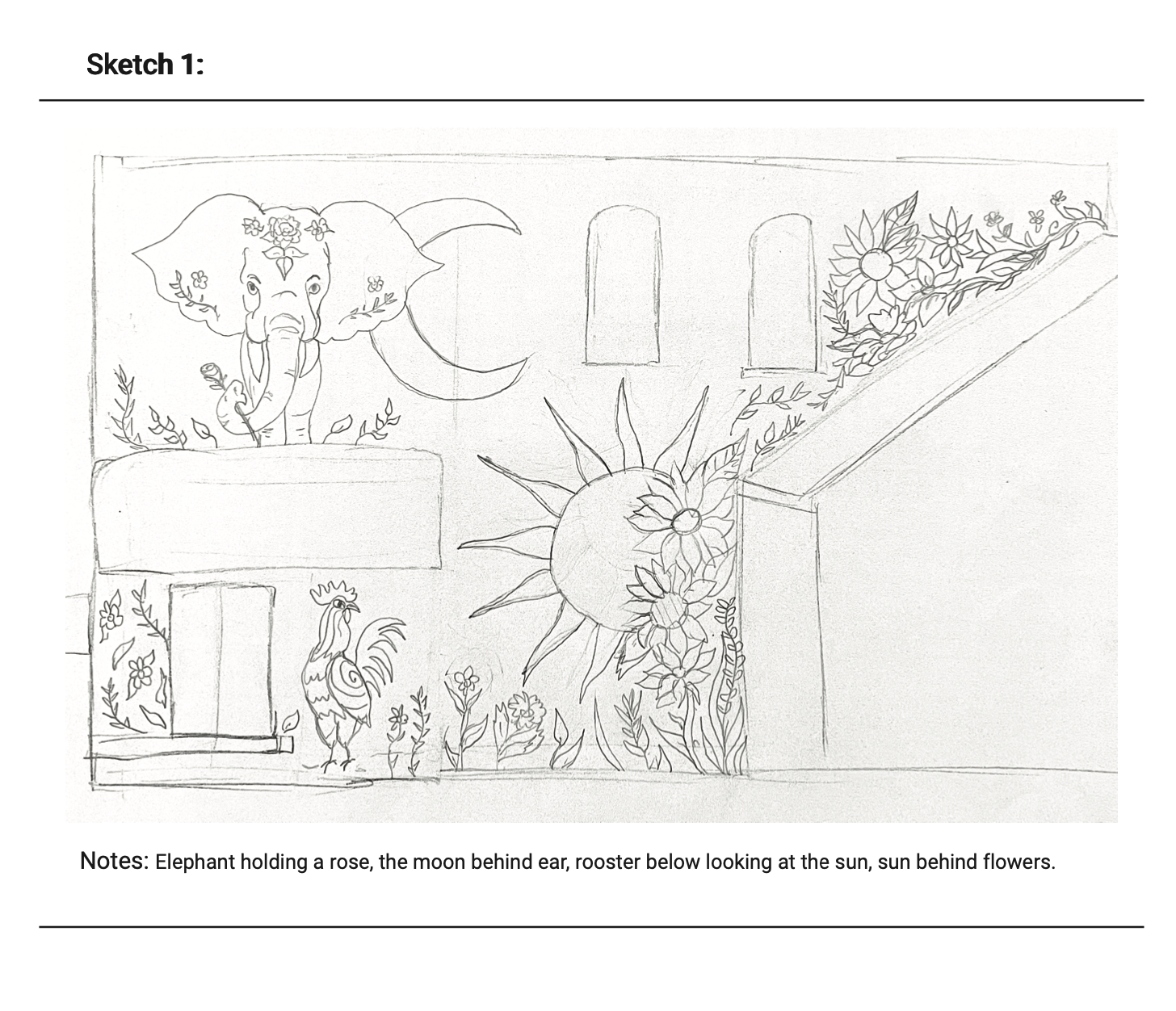 Sketch 1 for Mural