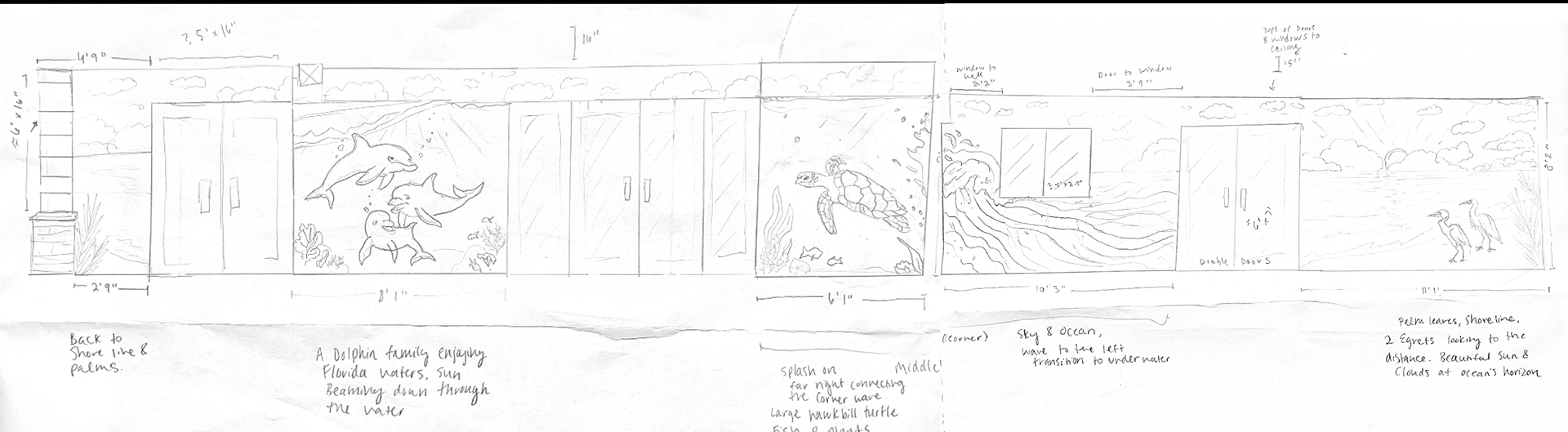 Florida Patio Mural Sketch