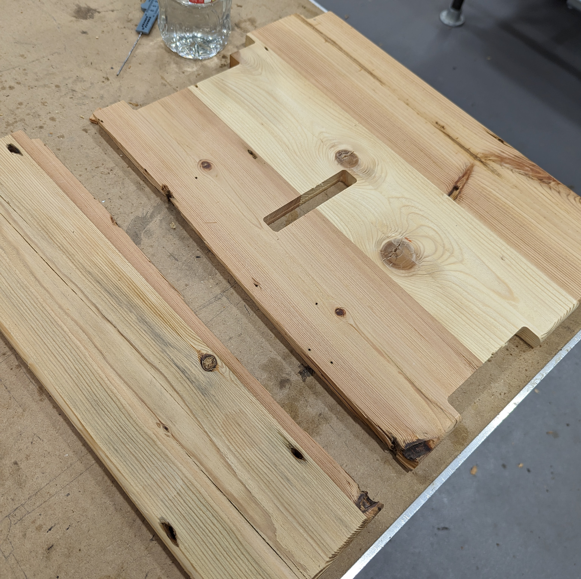 Piece damaged during assembly, easily glued and repaired.