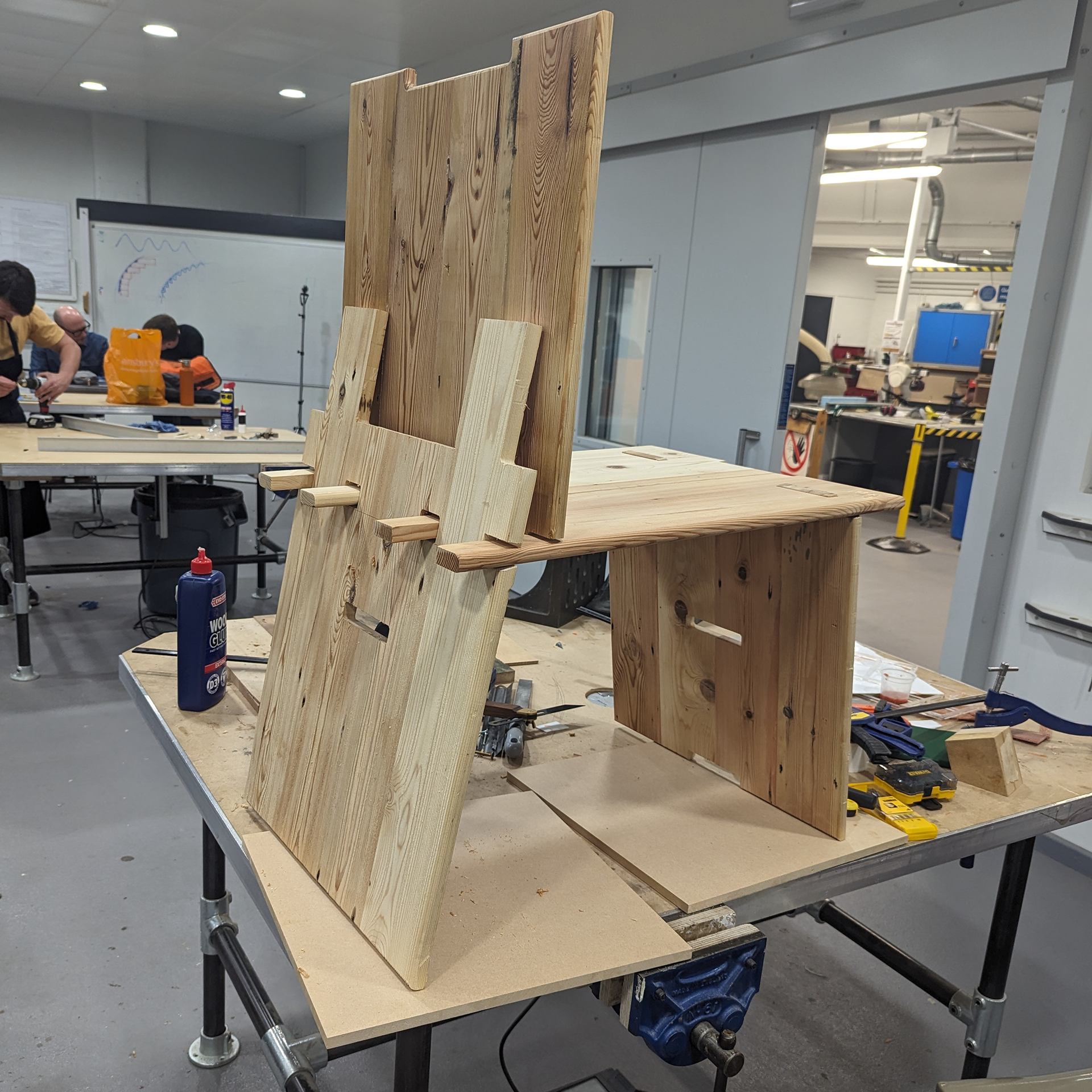 Part assembly continued.