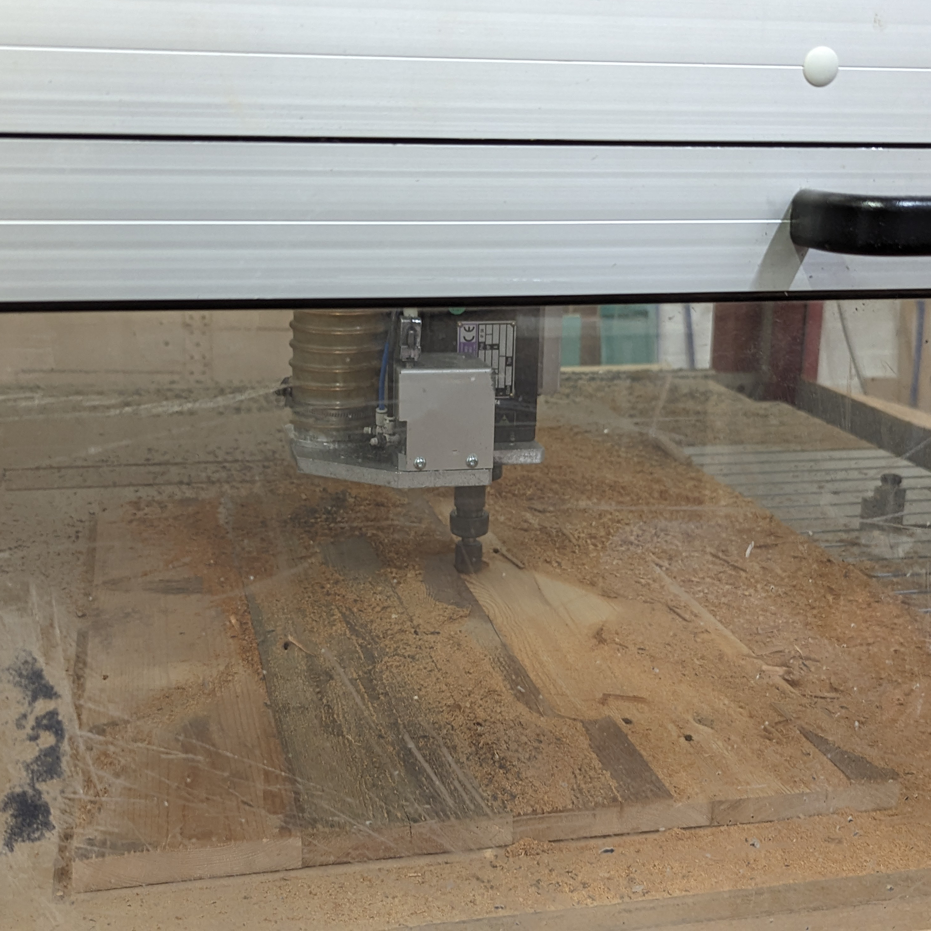 Slab processing: Utilising the CNC machine to create individual components. In total four slabs were cut creating four individual components.