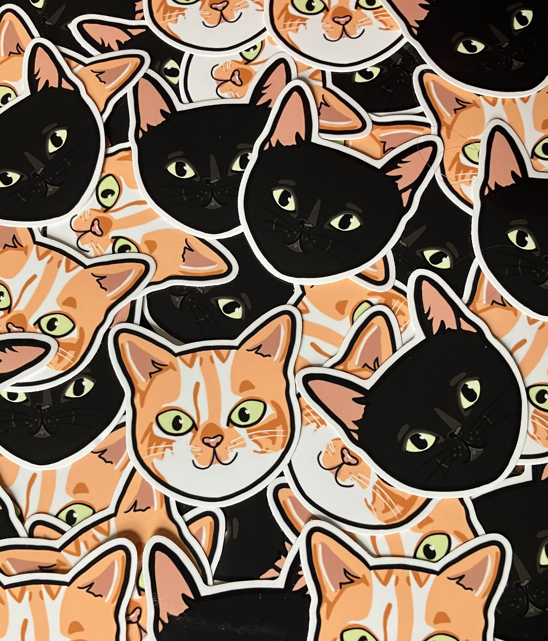 'Tubby' and 'Chance' Cat Stickers