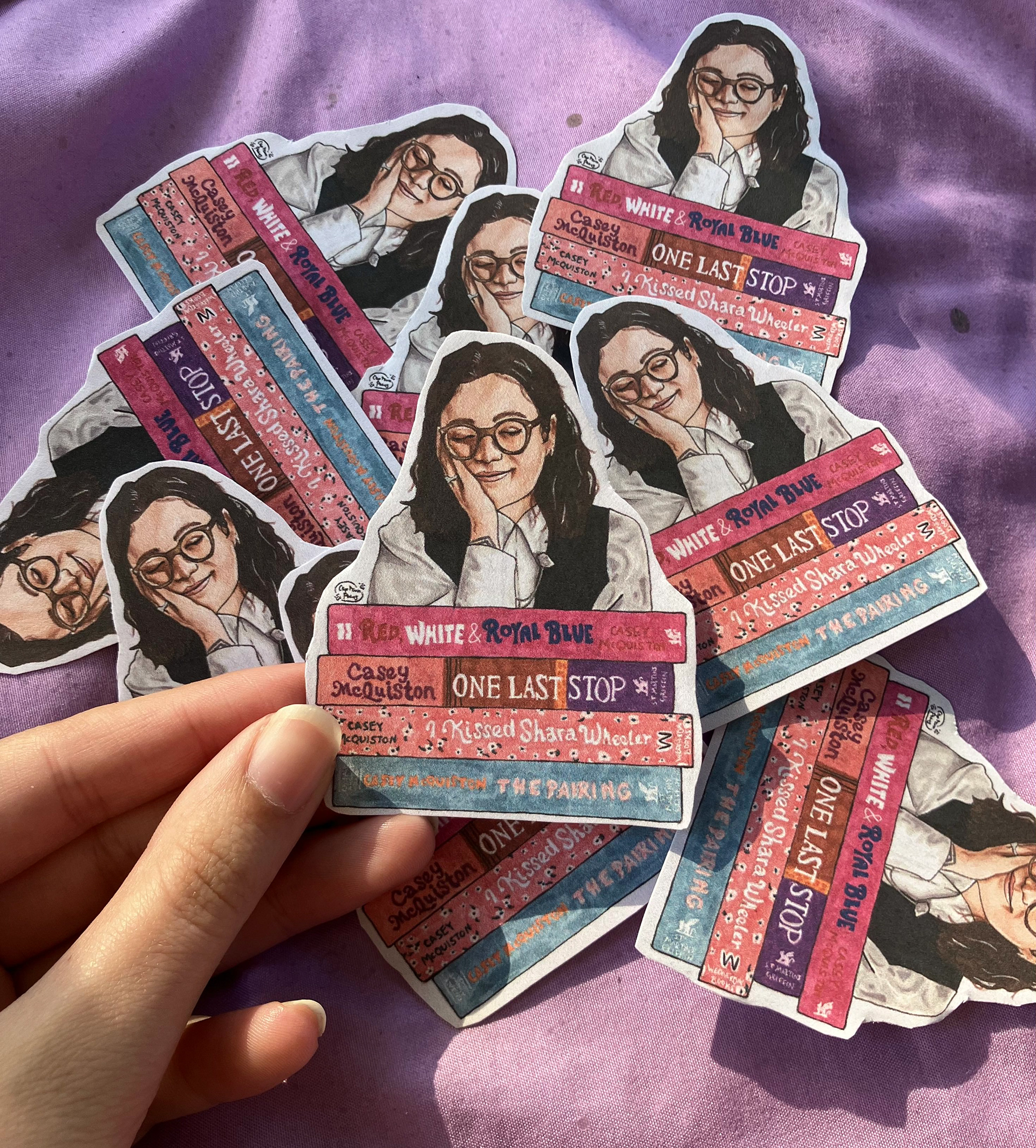 Casey McQuiston Book Stack Stickers