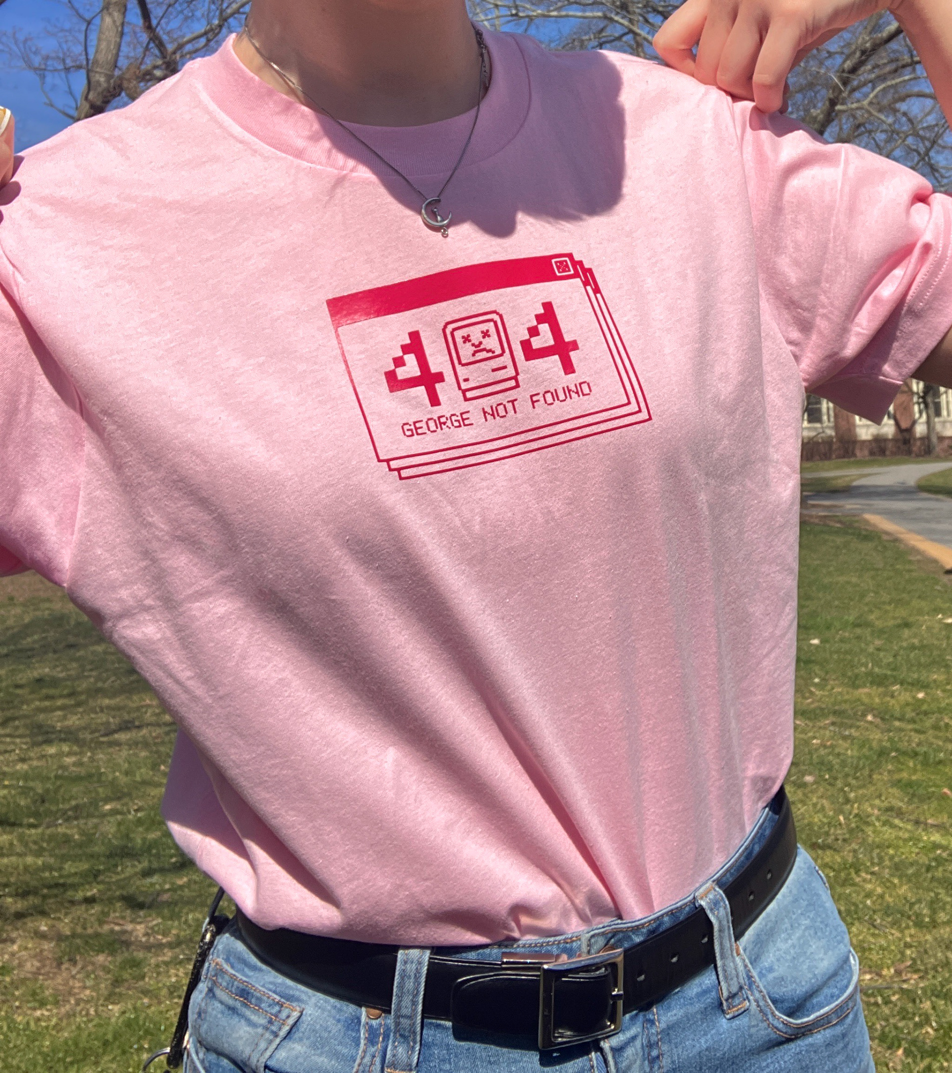 Georgenotfound 'Retro 404' Pink on Pink Shirt