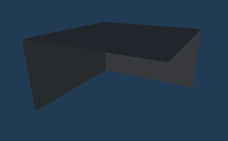 Table Model - Side faces are inverted to prevent them from blocking light to the top face, top face is a separate UV allowing artist to quickly make square 2D textures to place on it.