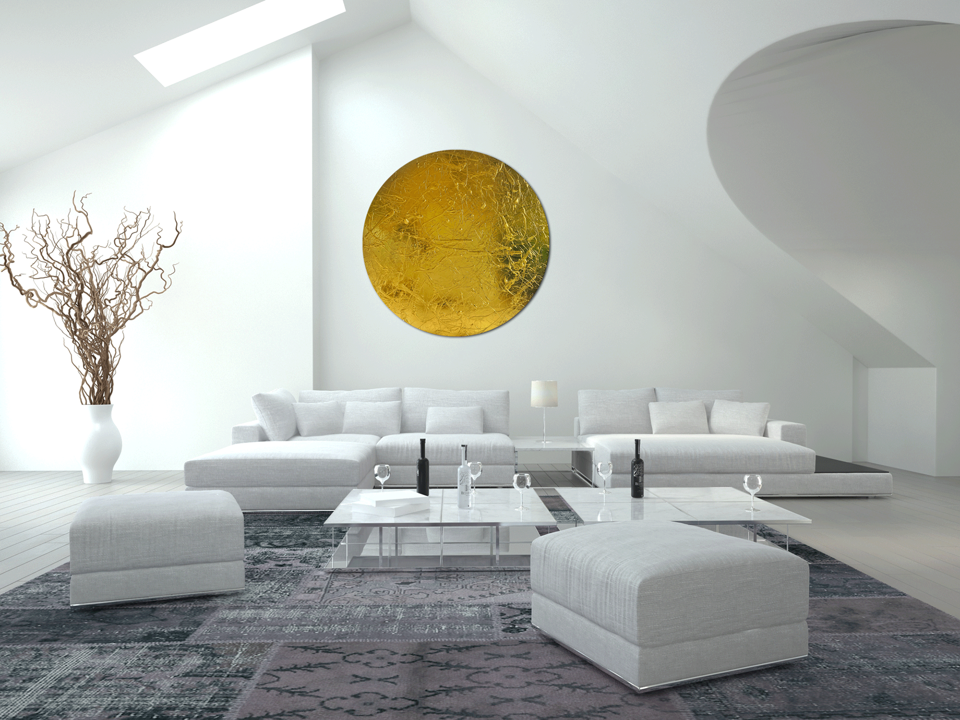 The Disc of RA Nr. 1 | Gold Leaf and Acrylic on Wood | 2020 | 39x39inch/100x100cm