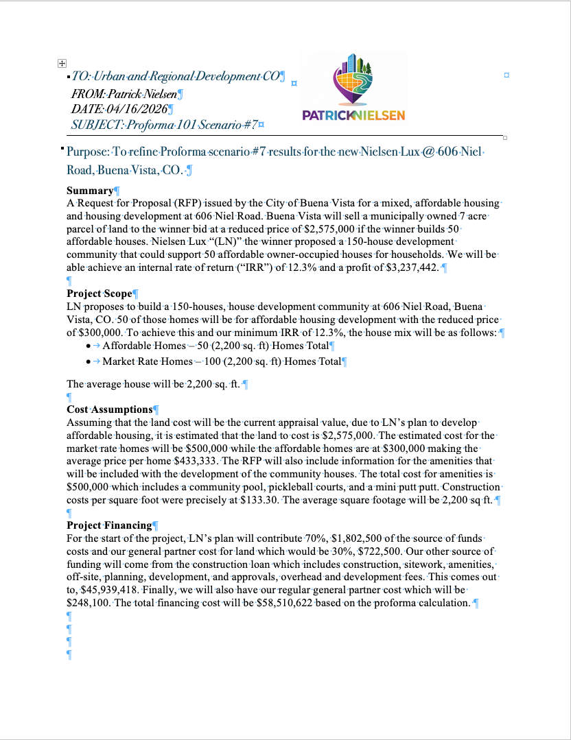 Proforma 101: Assignment