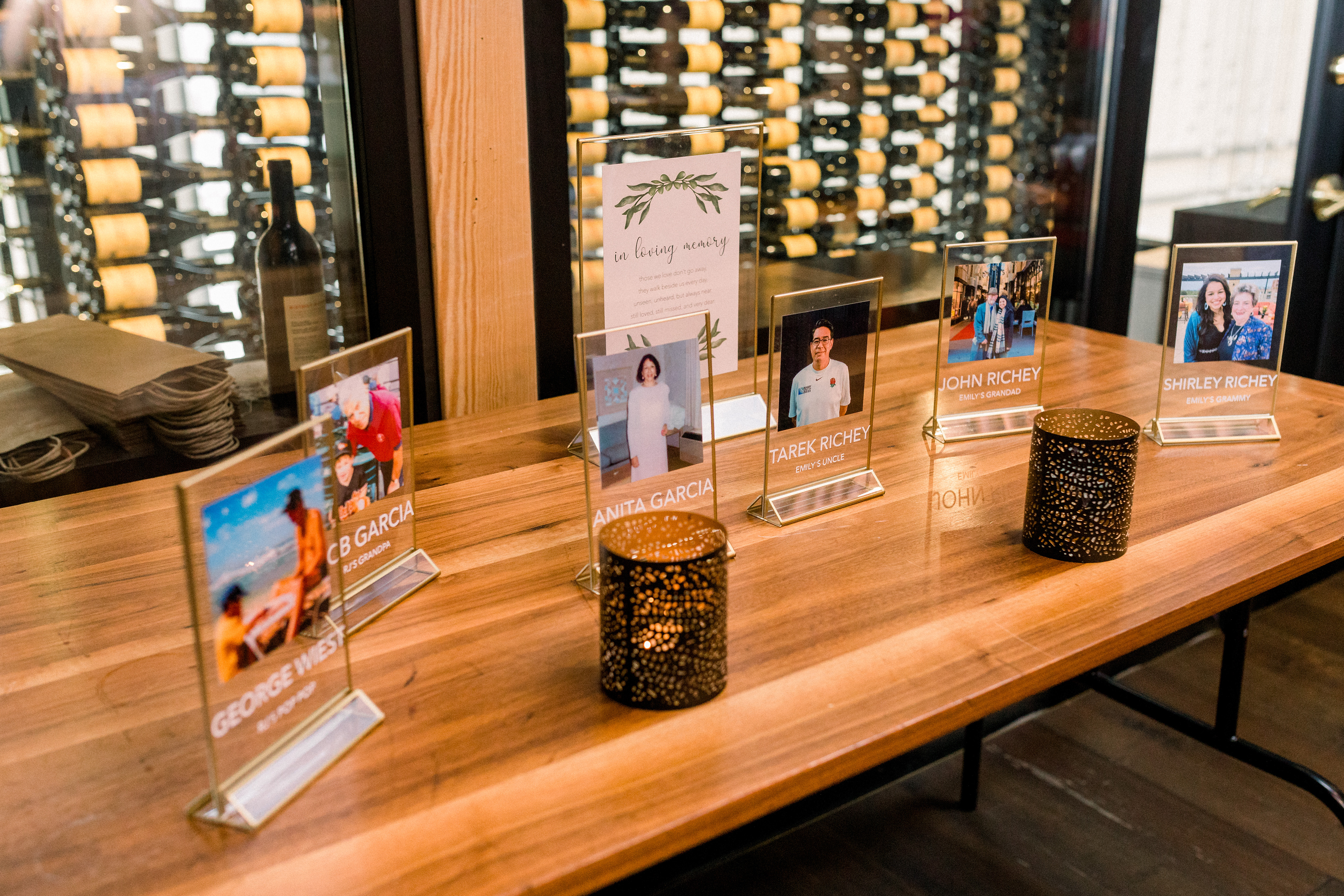 Designed and created a tribute table honoring passed family.