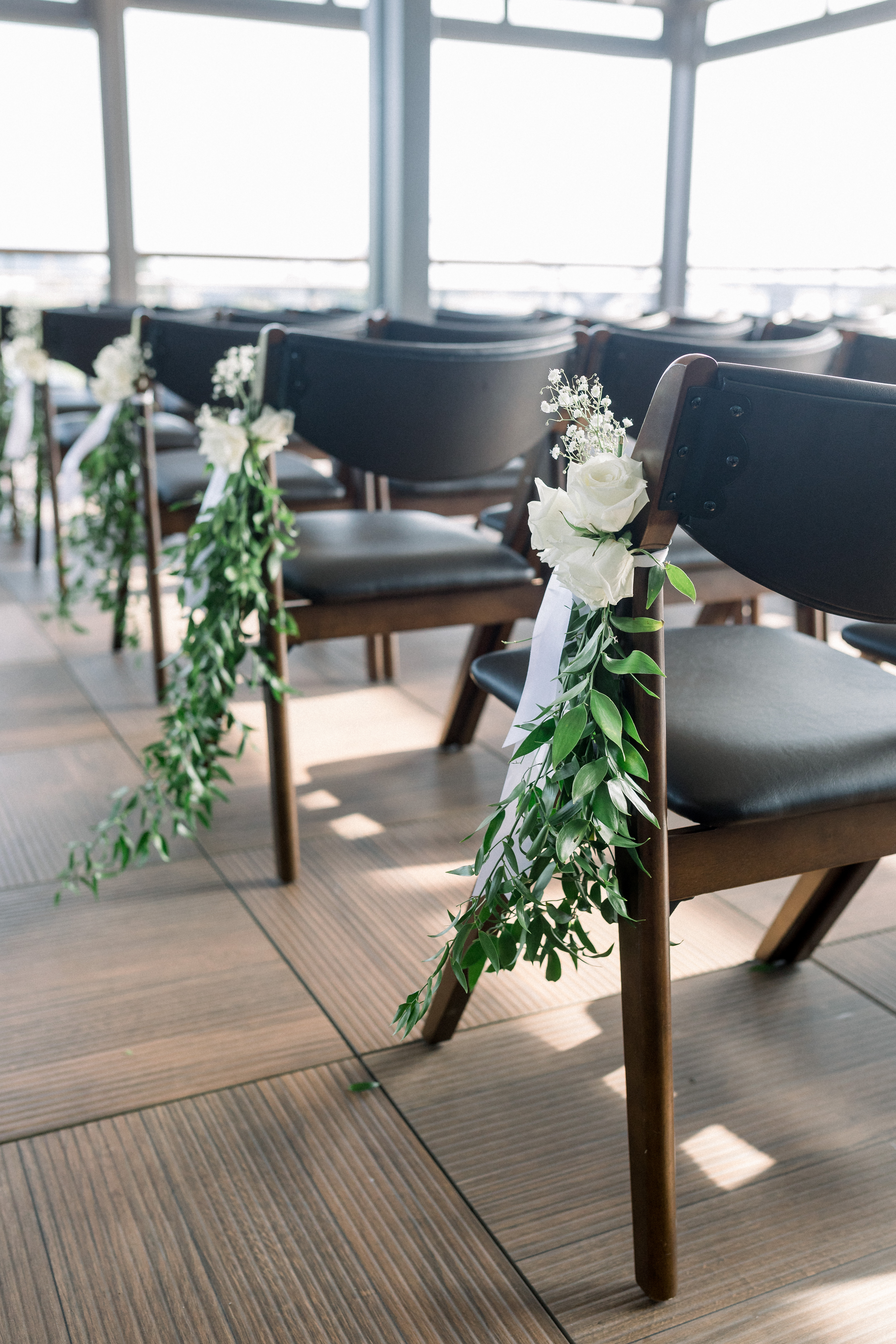 Designed and created aisle bouquets.