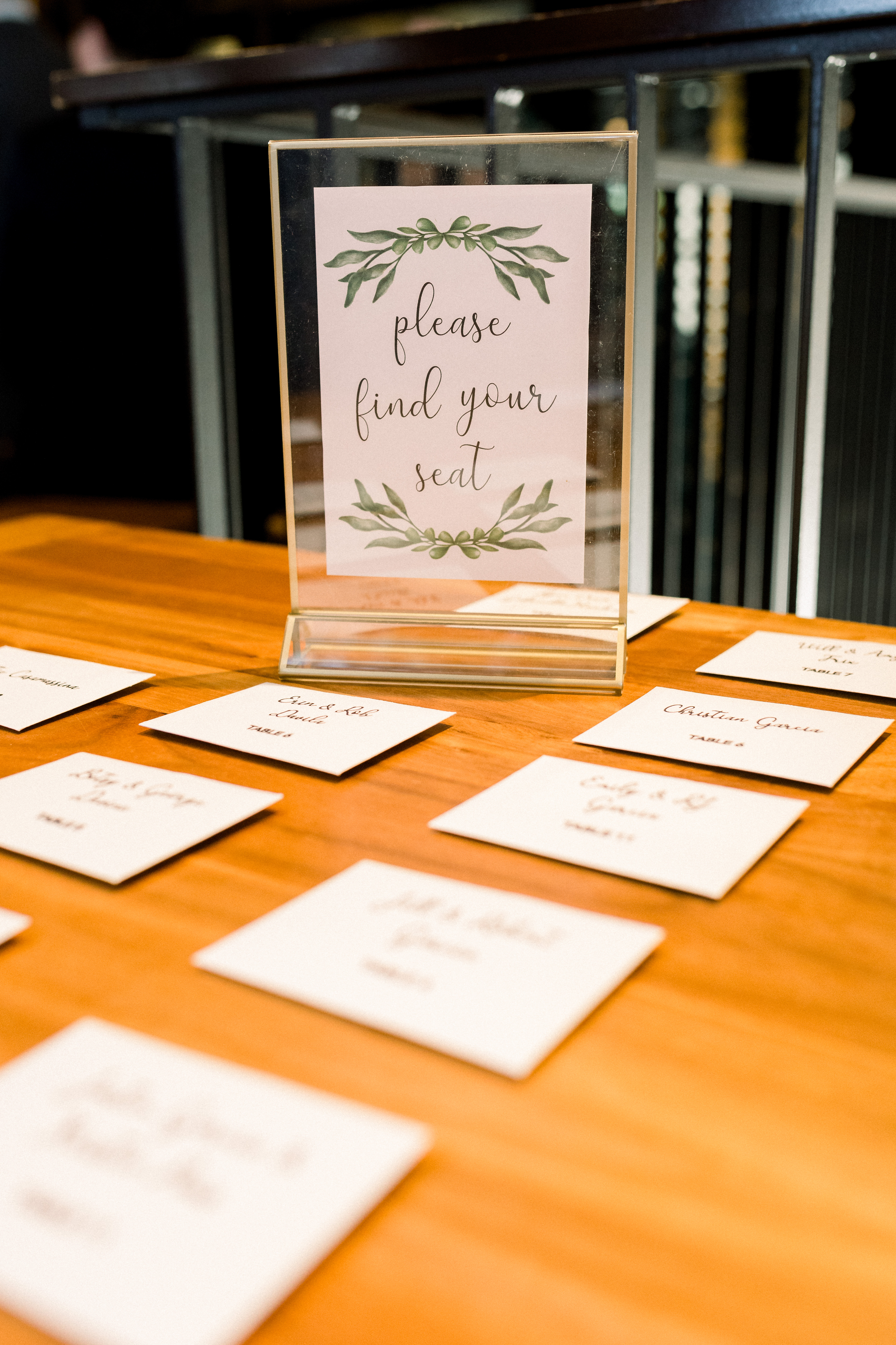 Additional signage for table seatings.