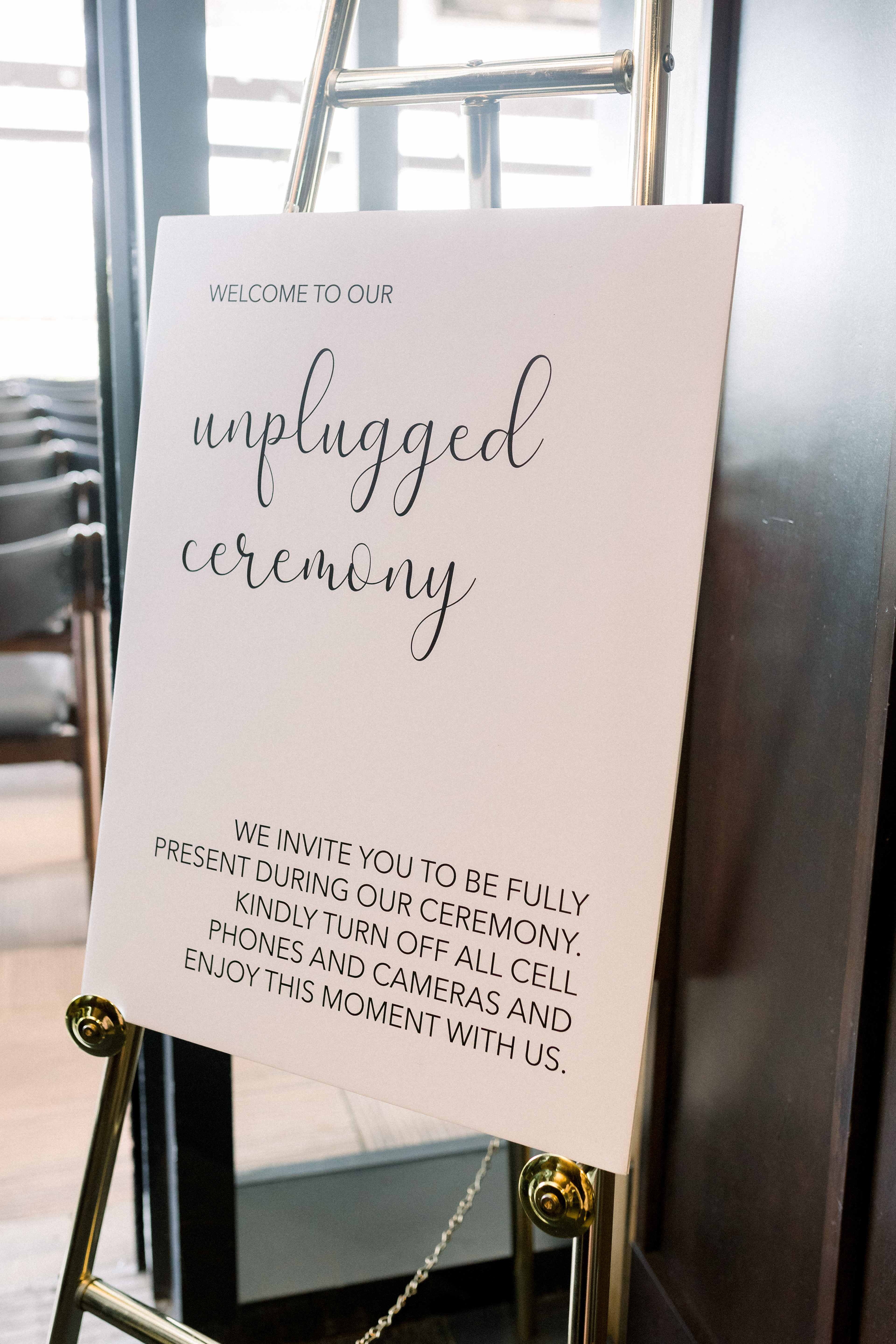 Designed and created "unplugged ceremony" signange.