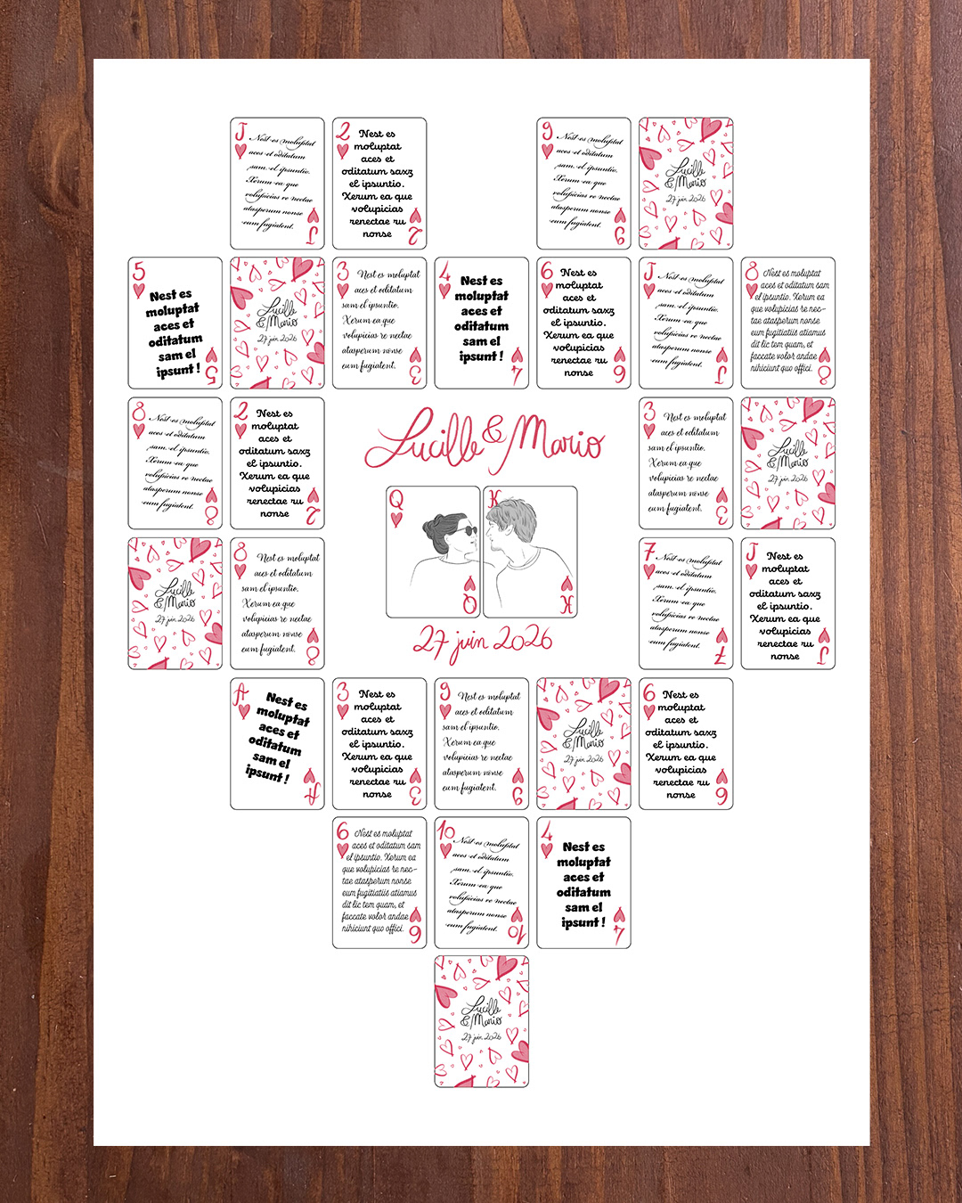 Simulation de l'affiche une fois les mots des invités collés
