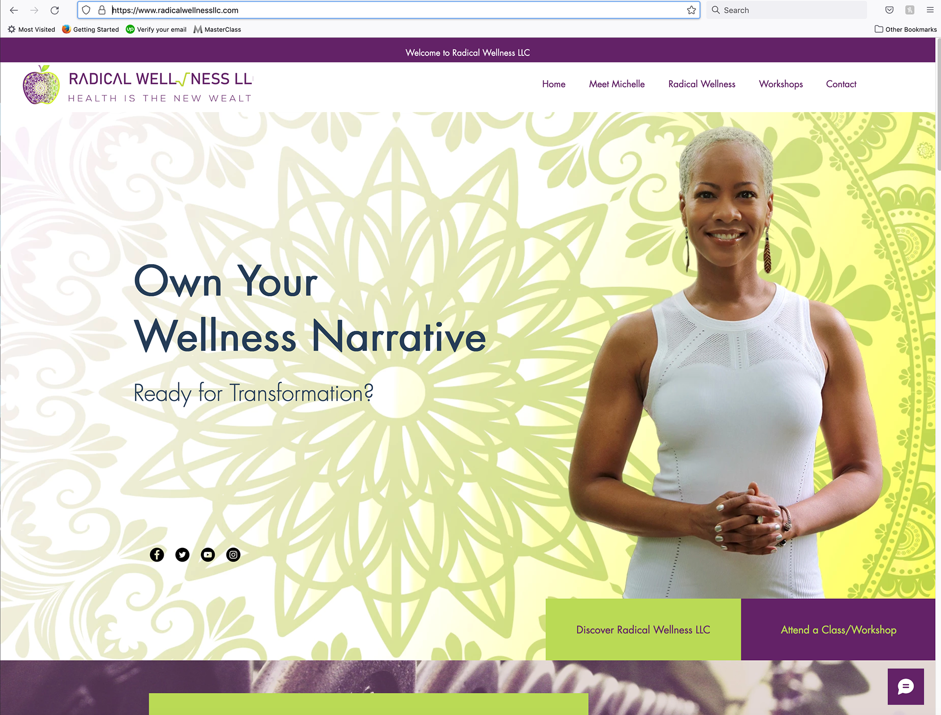 Radical Wellness website design/build