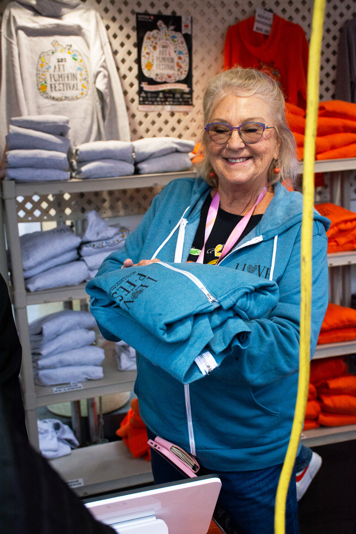 PFest apparel sales start at Weigh-Off, the Monday before PFest.