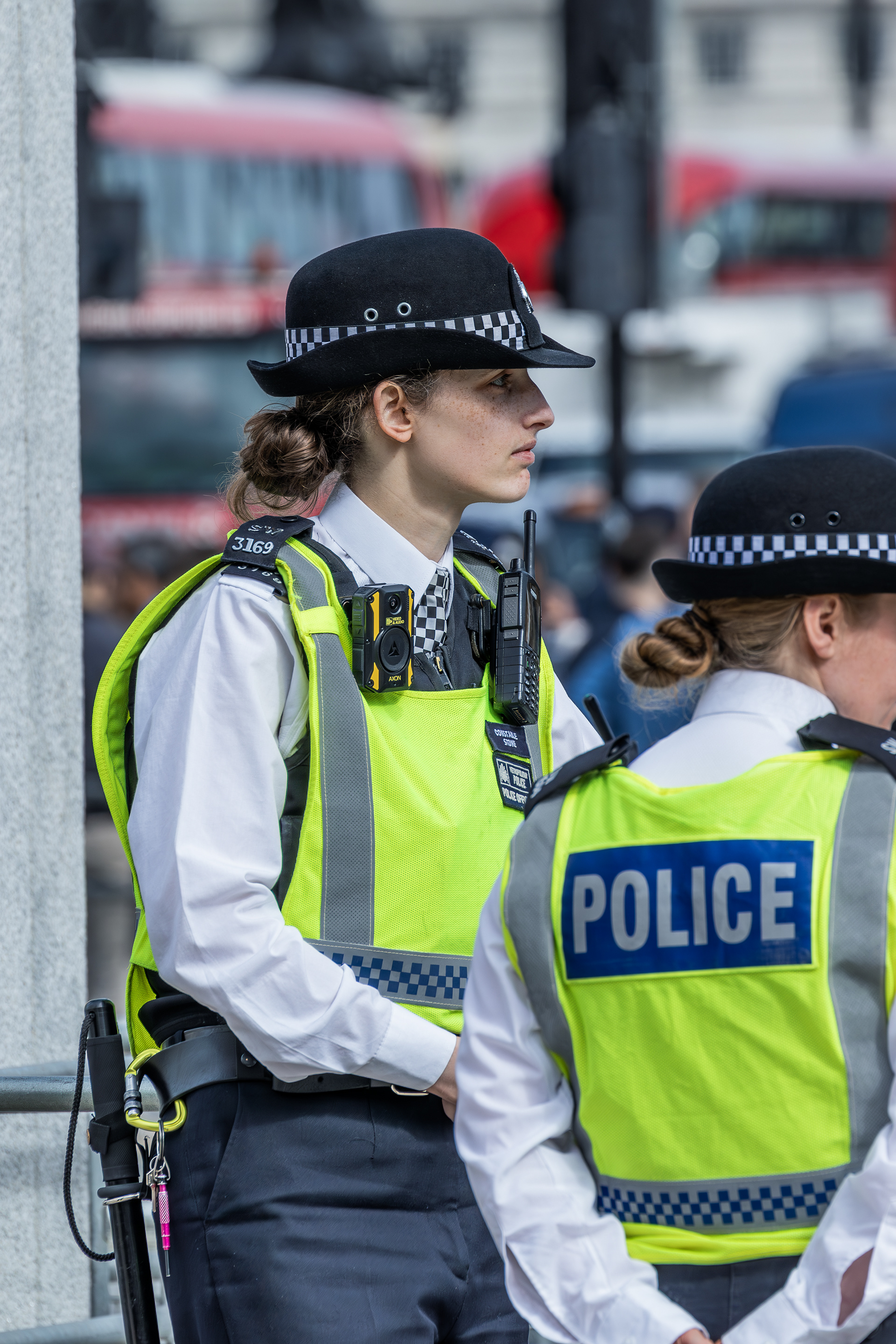 Policeman, protest, London