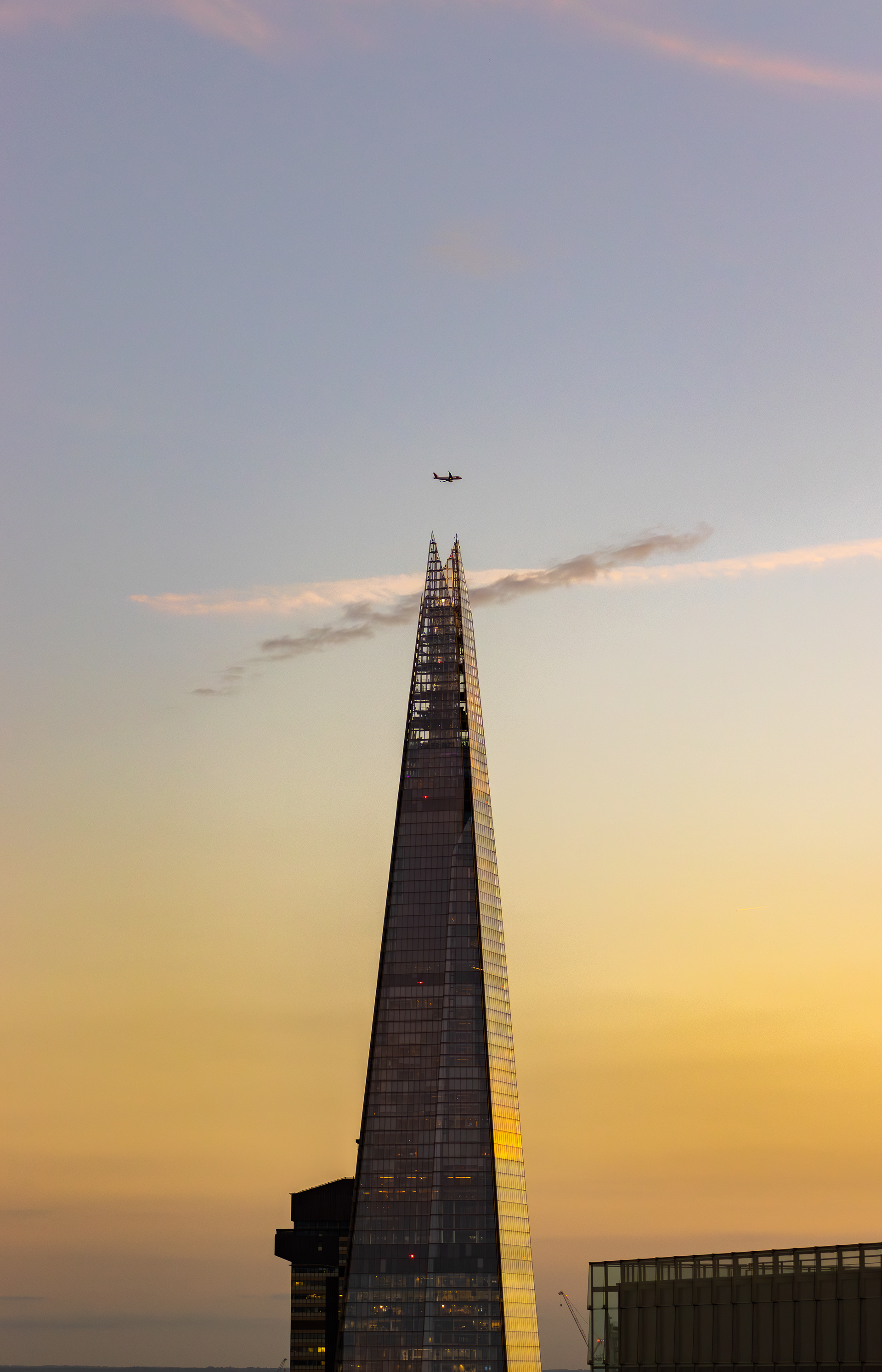 London, the shard at sunset