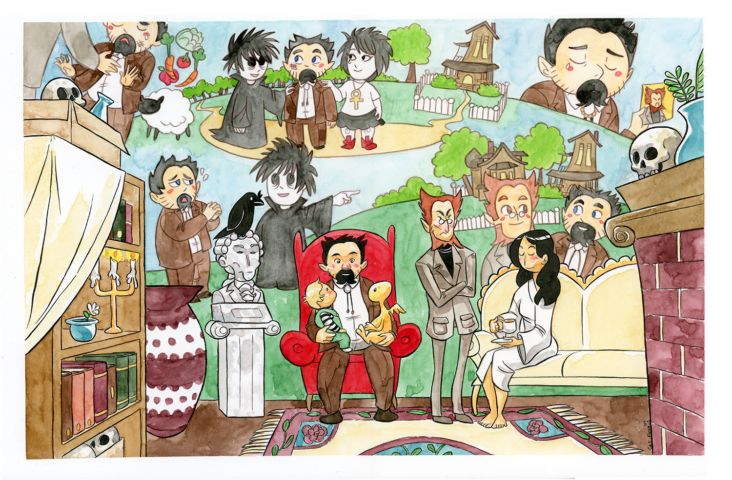 A Sandman montage piece portraying the story of Cain and Abel
