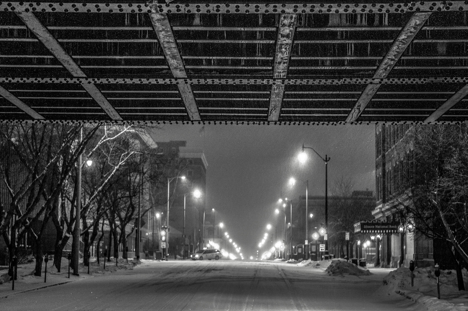 Yellow cab waits for a passenger in the snowstorm on Capitol Street.