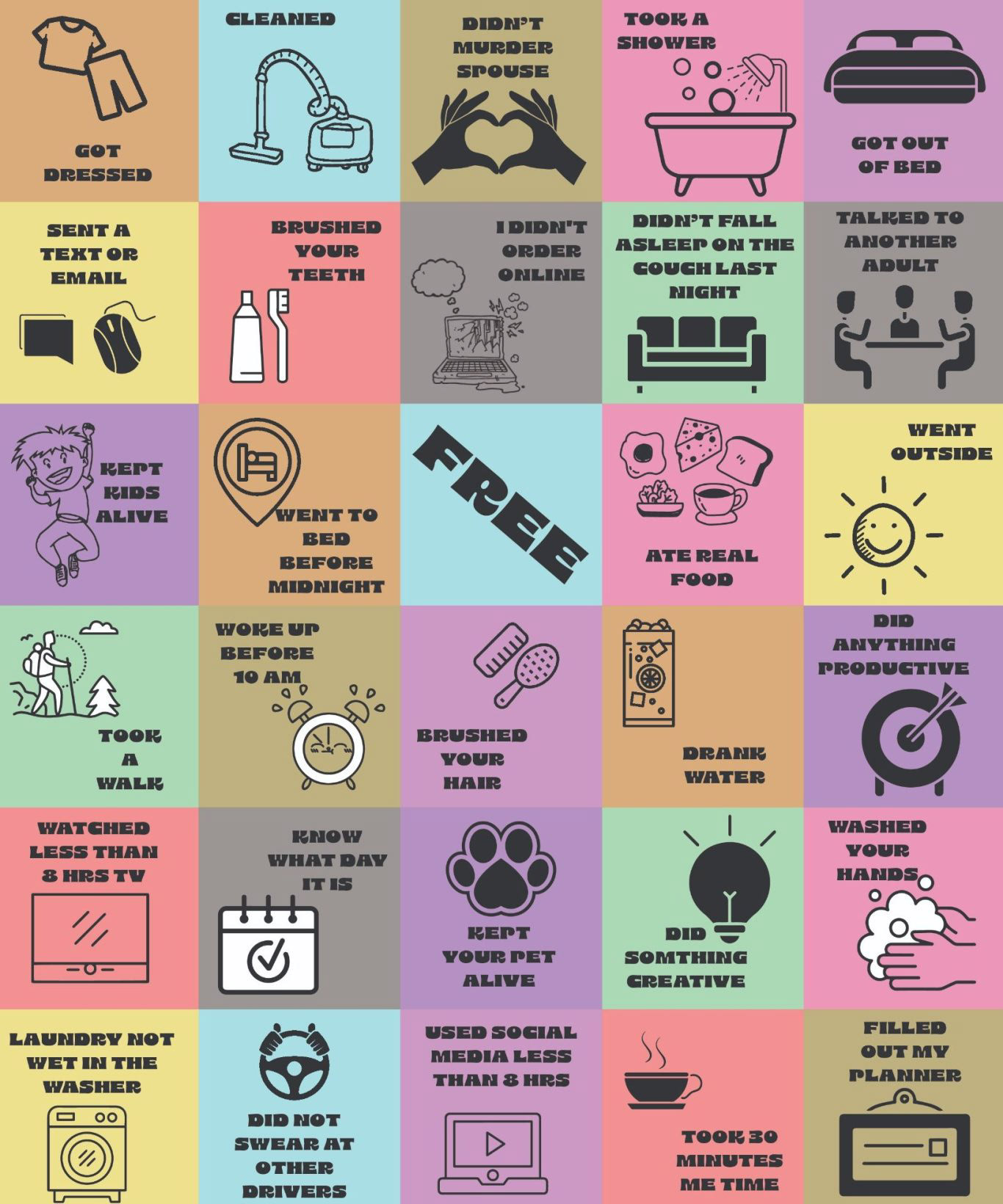 Fridge Bingo for Creative Exchange A way to make being an adult sting a little less