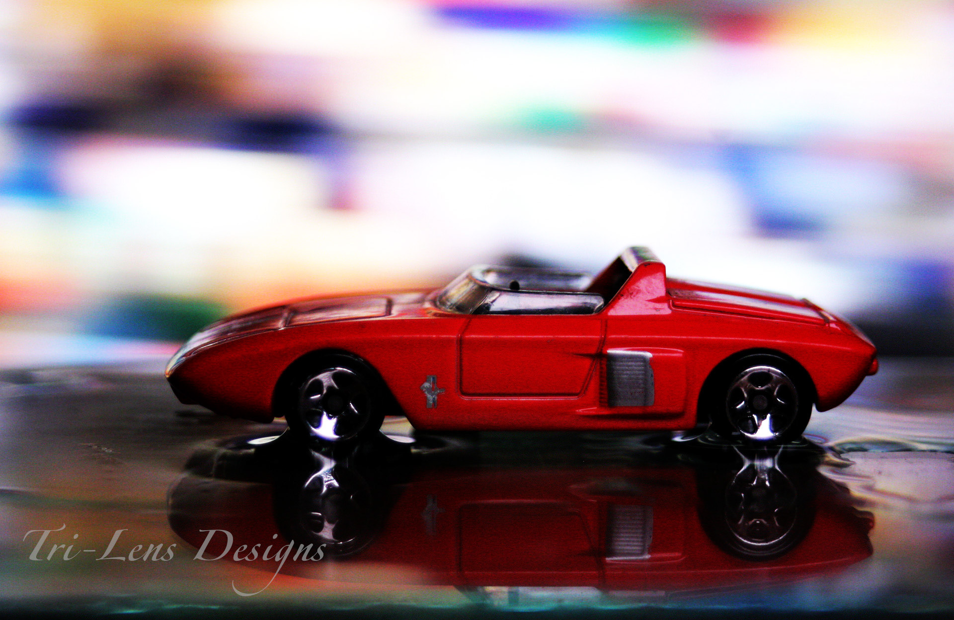 Creative photography with a toy car