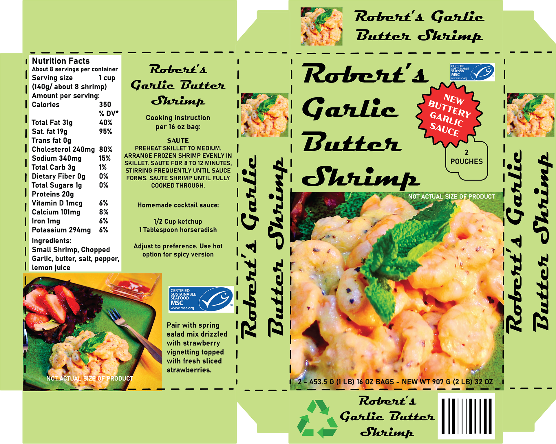 Product Packaging of Robert's signature dish