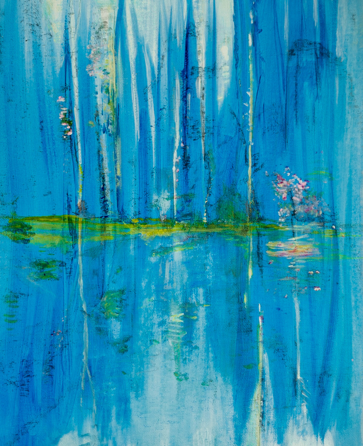 9”x 12”. Acrylic and pastel on canvas board
