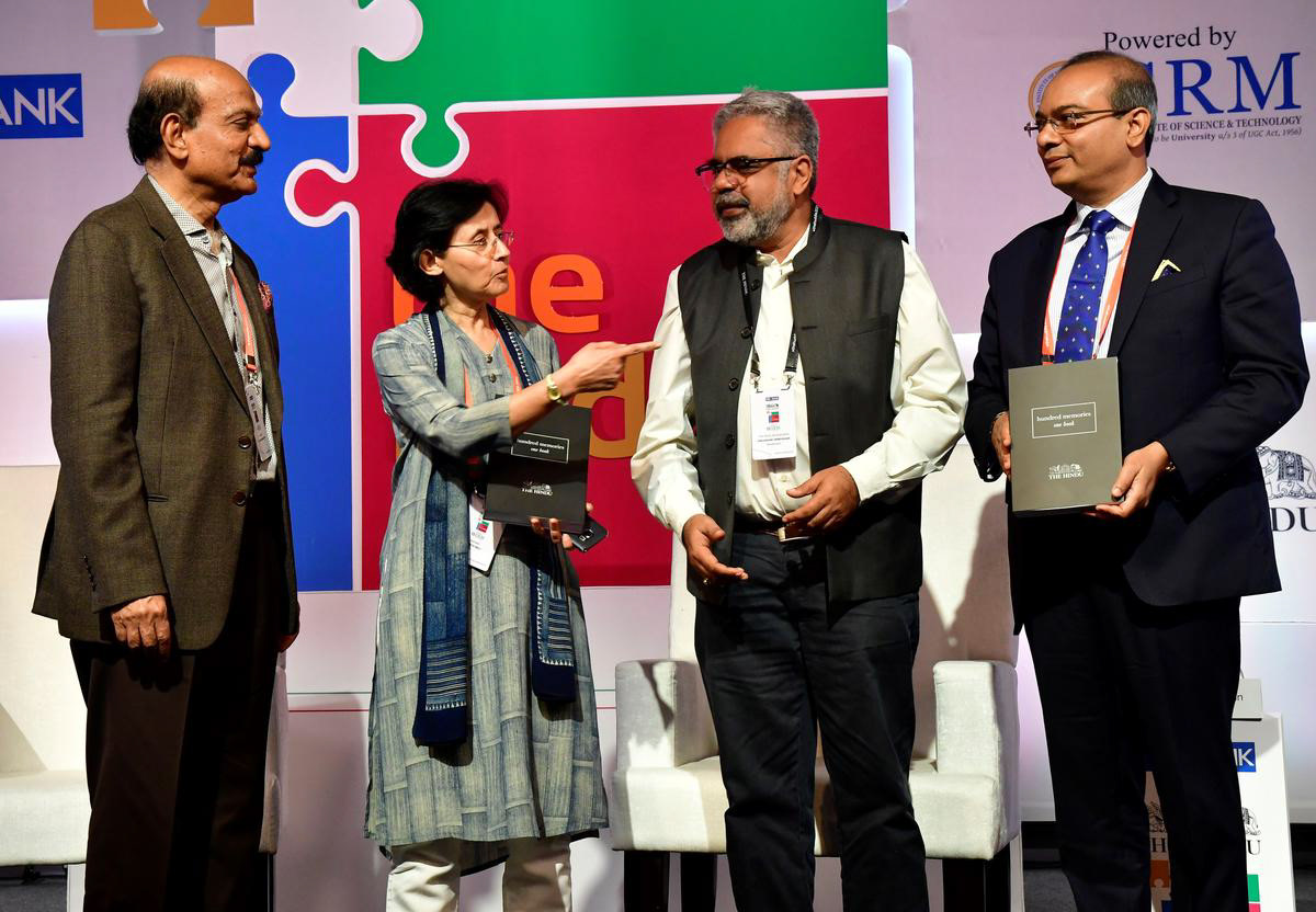 BVR Mohan Reddy, Vinita Bali, Keshav Murugesh with Raghavan Srinivasan Photo: K Murali Kumar