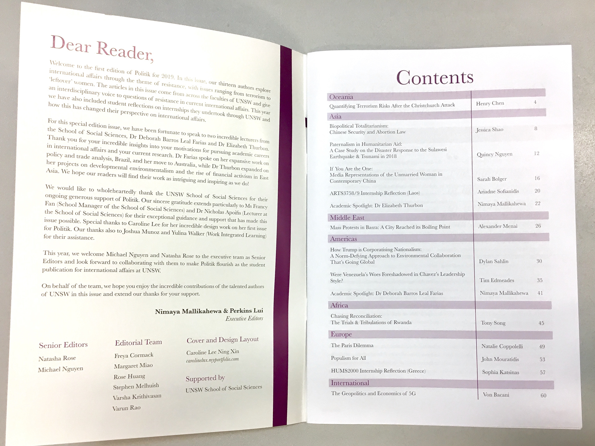 Issue 1 Final Printed Content Page
