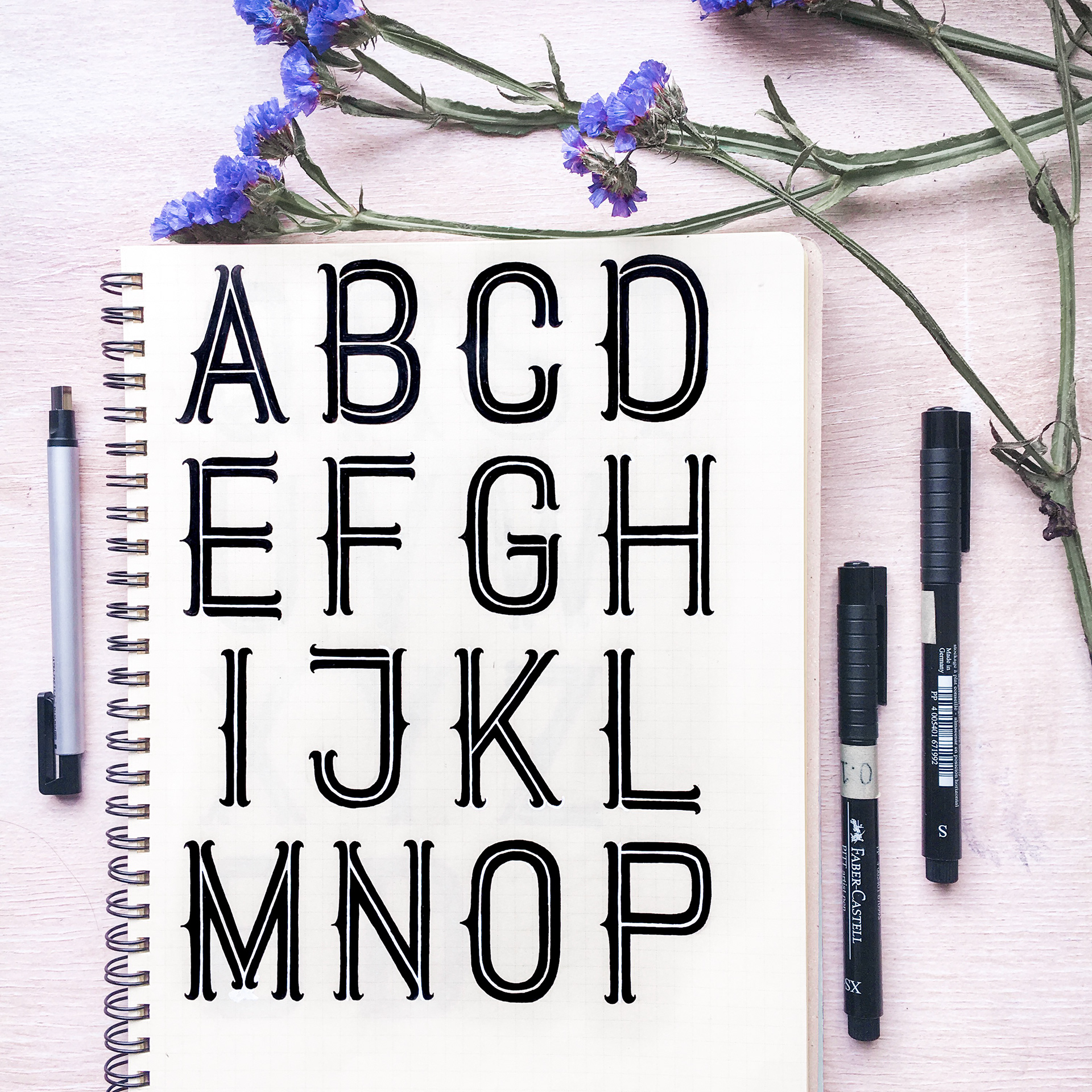 Hand-lettered before digitisation