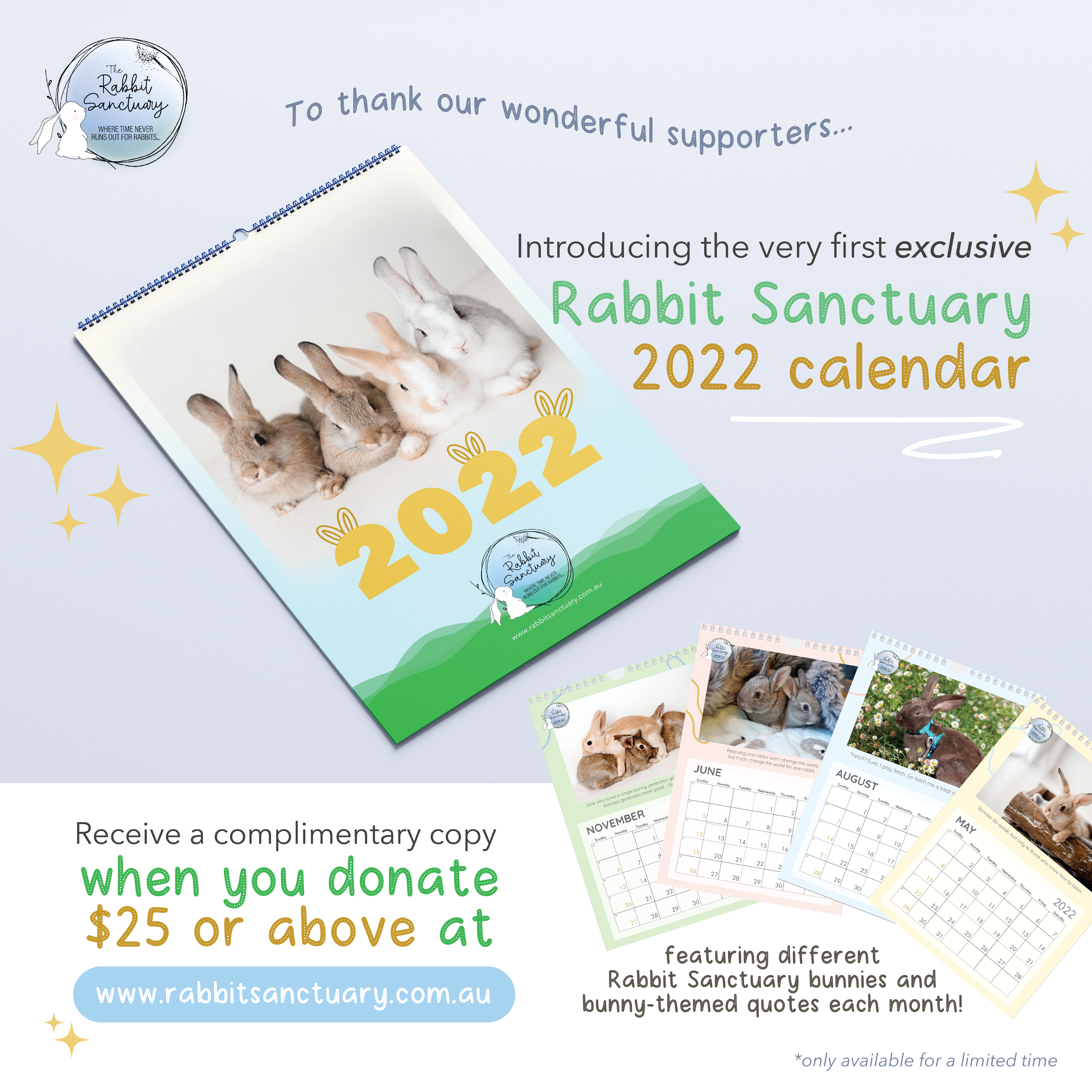 The Rabbit Sanctuary Calendar 2022 Social Graphic