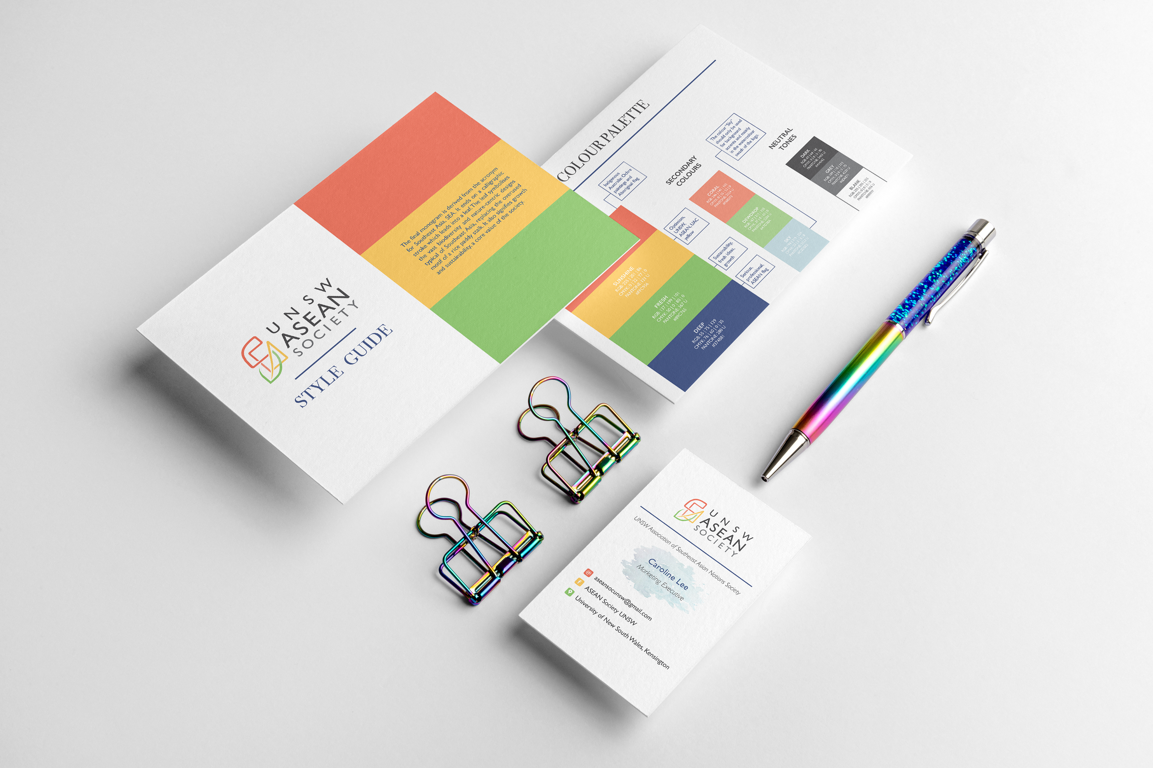 UNSW ASEAN Society Branding Style Guide Mockup