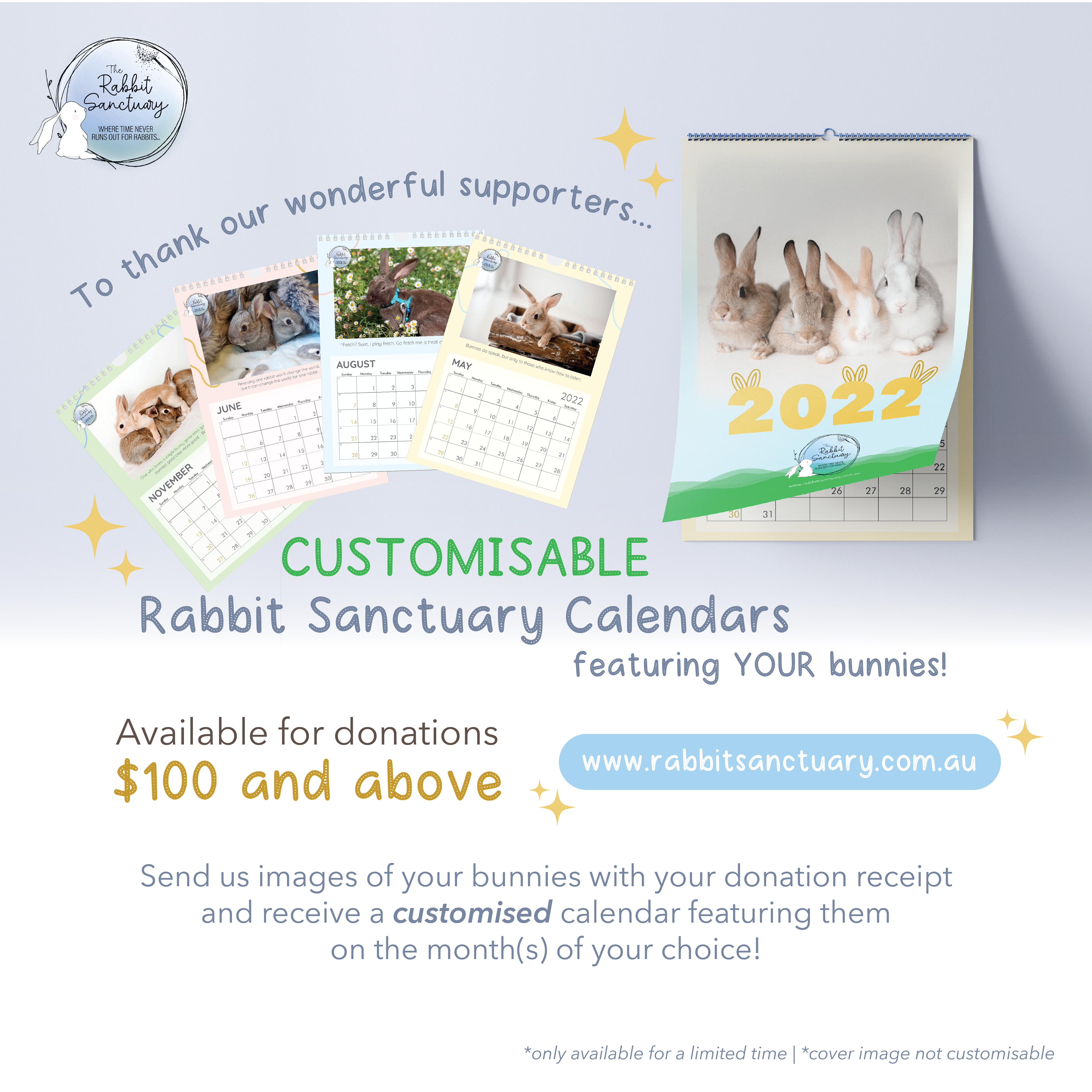 The Rabbit Sanctuary Calendar 2022 Social Graphic