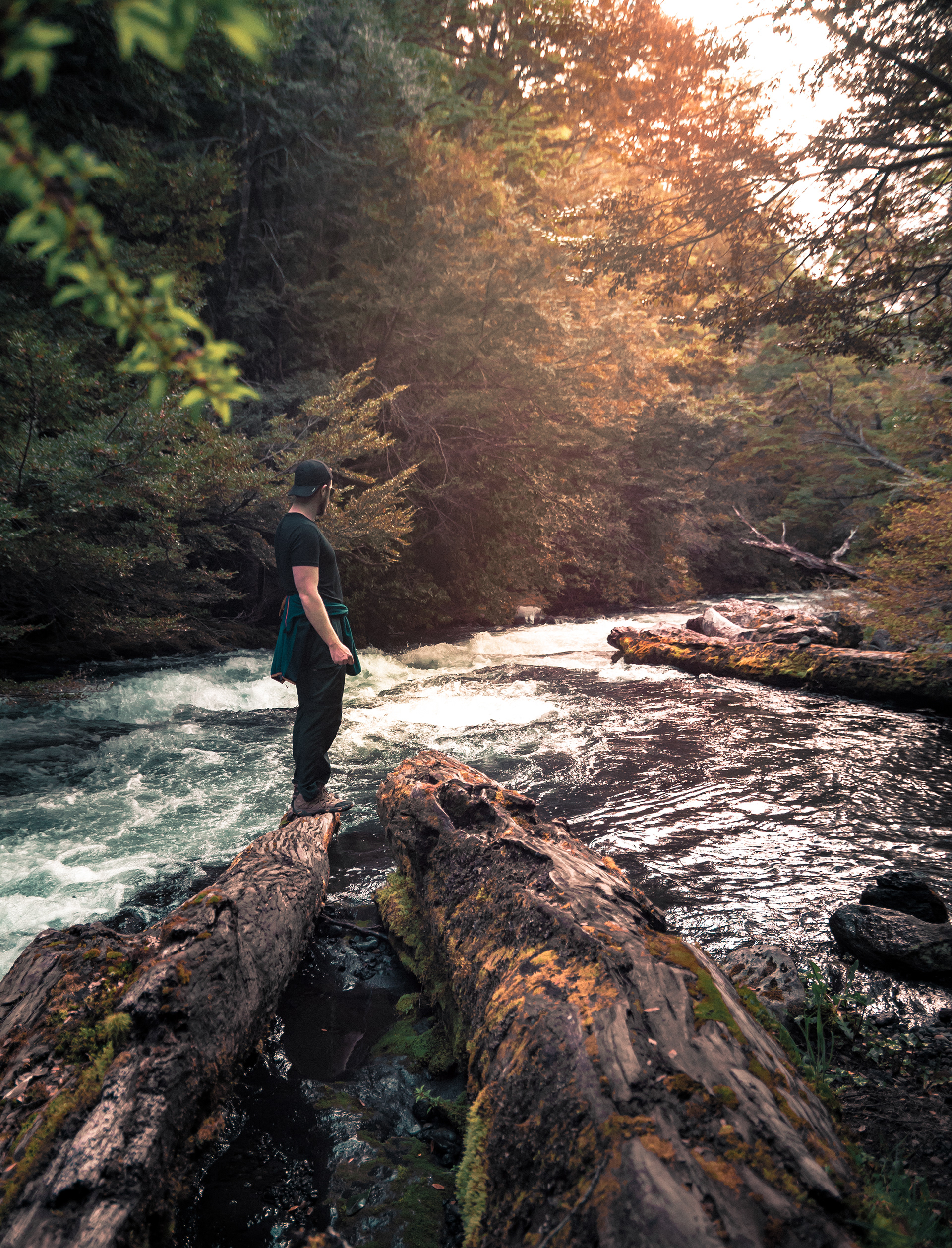 River running down a volcano in South Chile