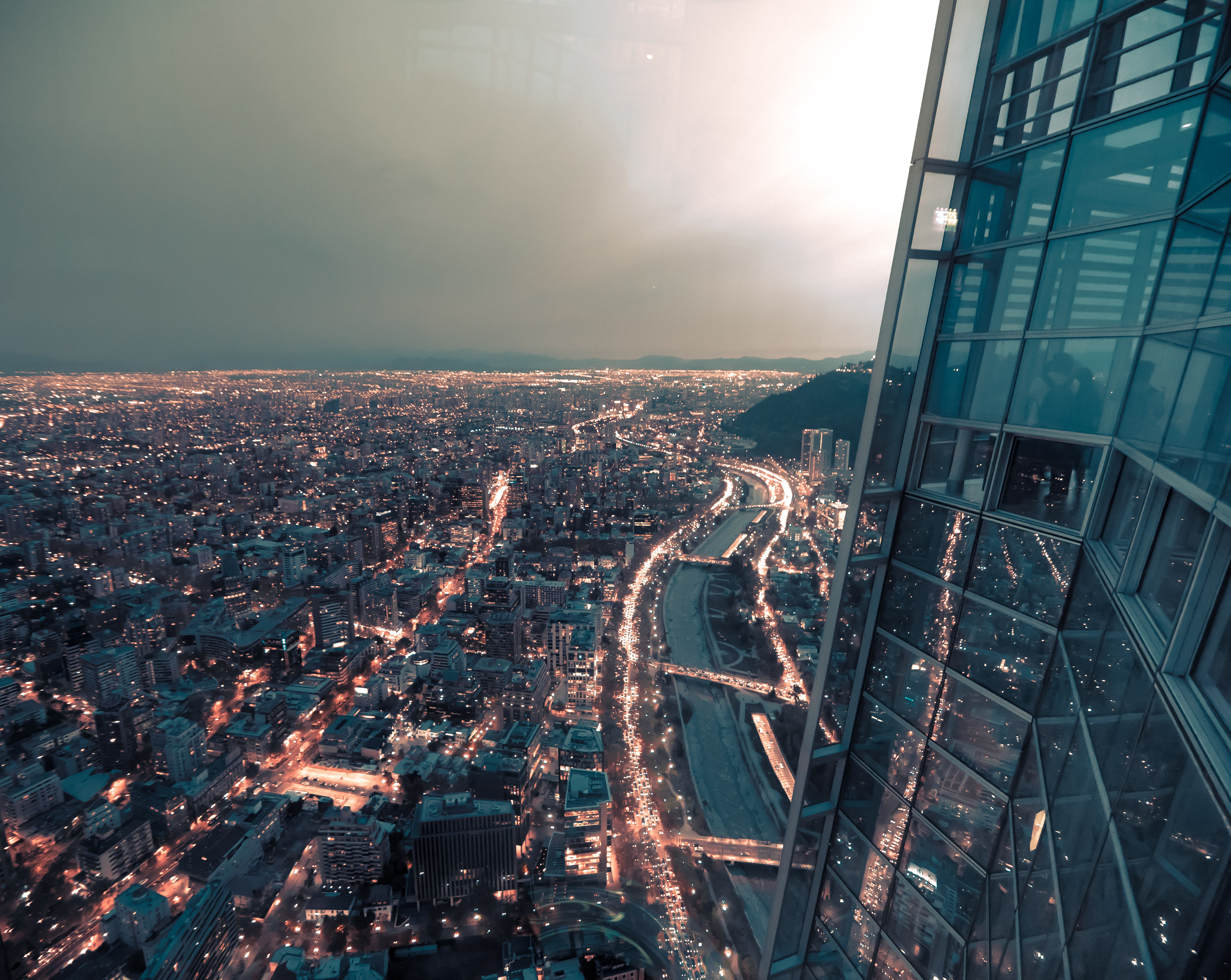 Santiago river from tallest building in LATAM