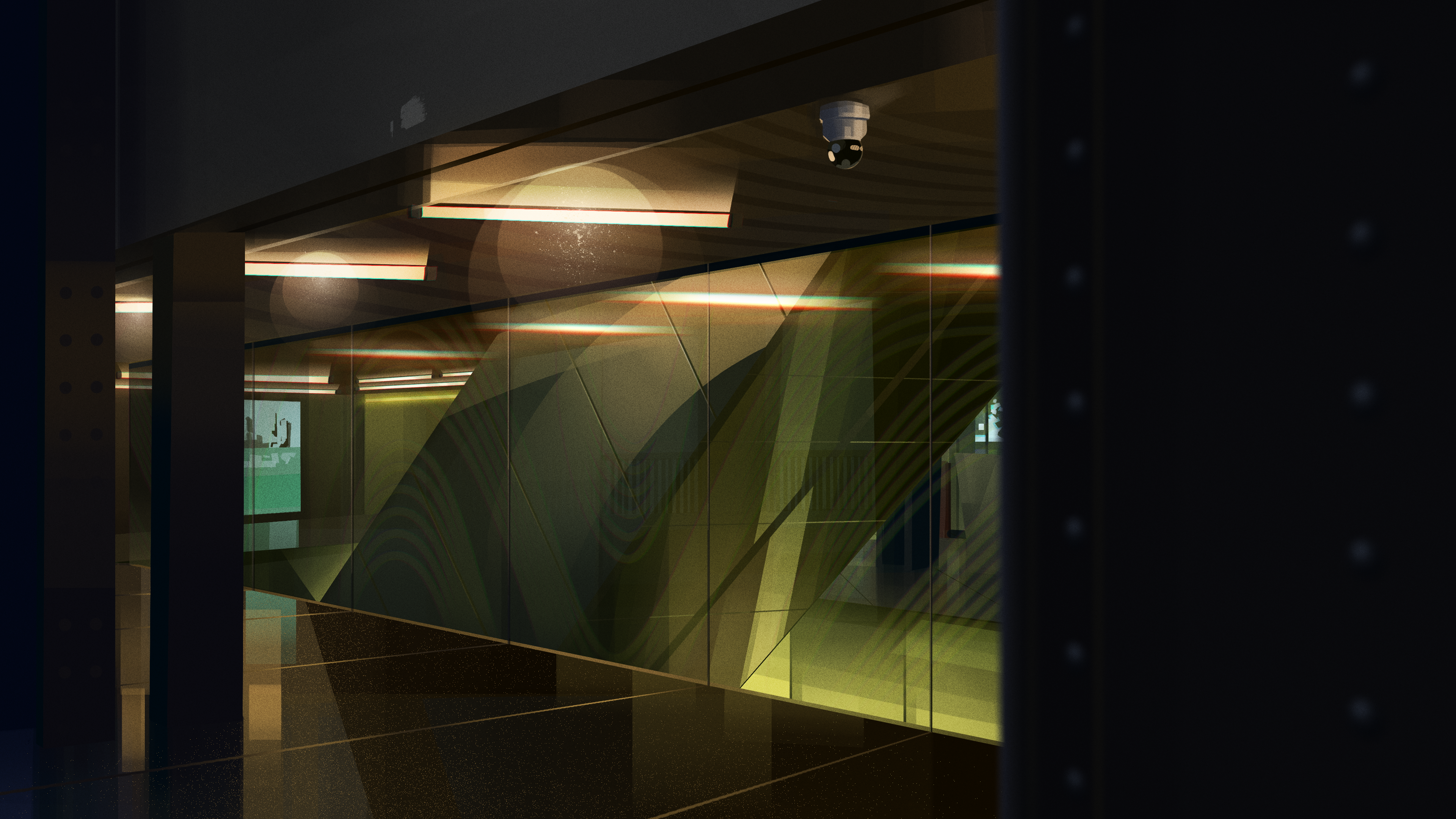 Digital Painting / Art Gallery Corridor (2024) Personal Work