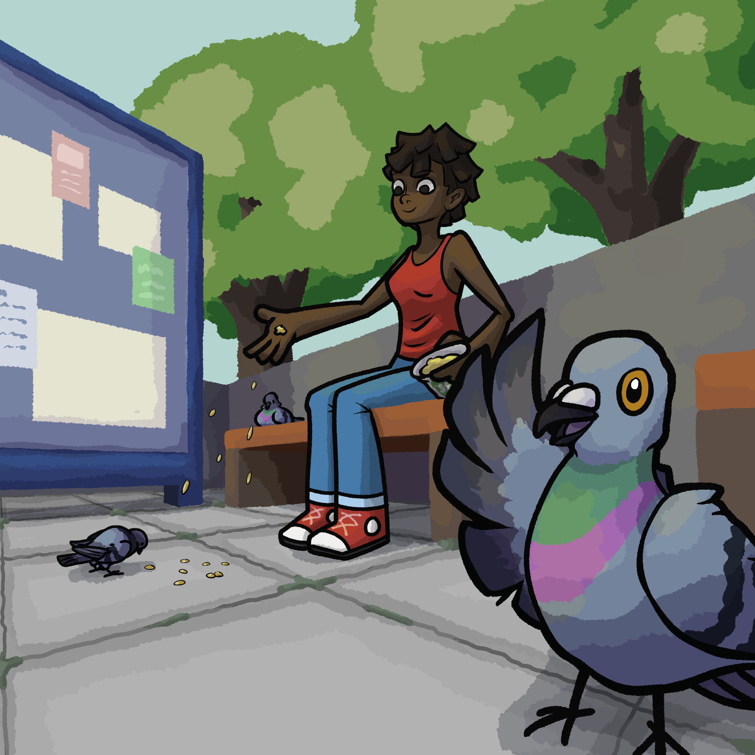 Character Design inspiriert von Indie Game "No Straight Roads", CSP