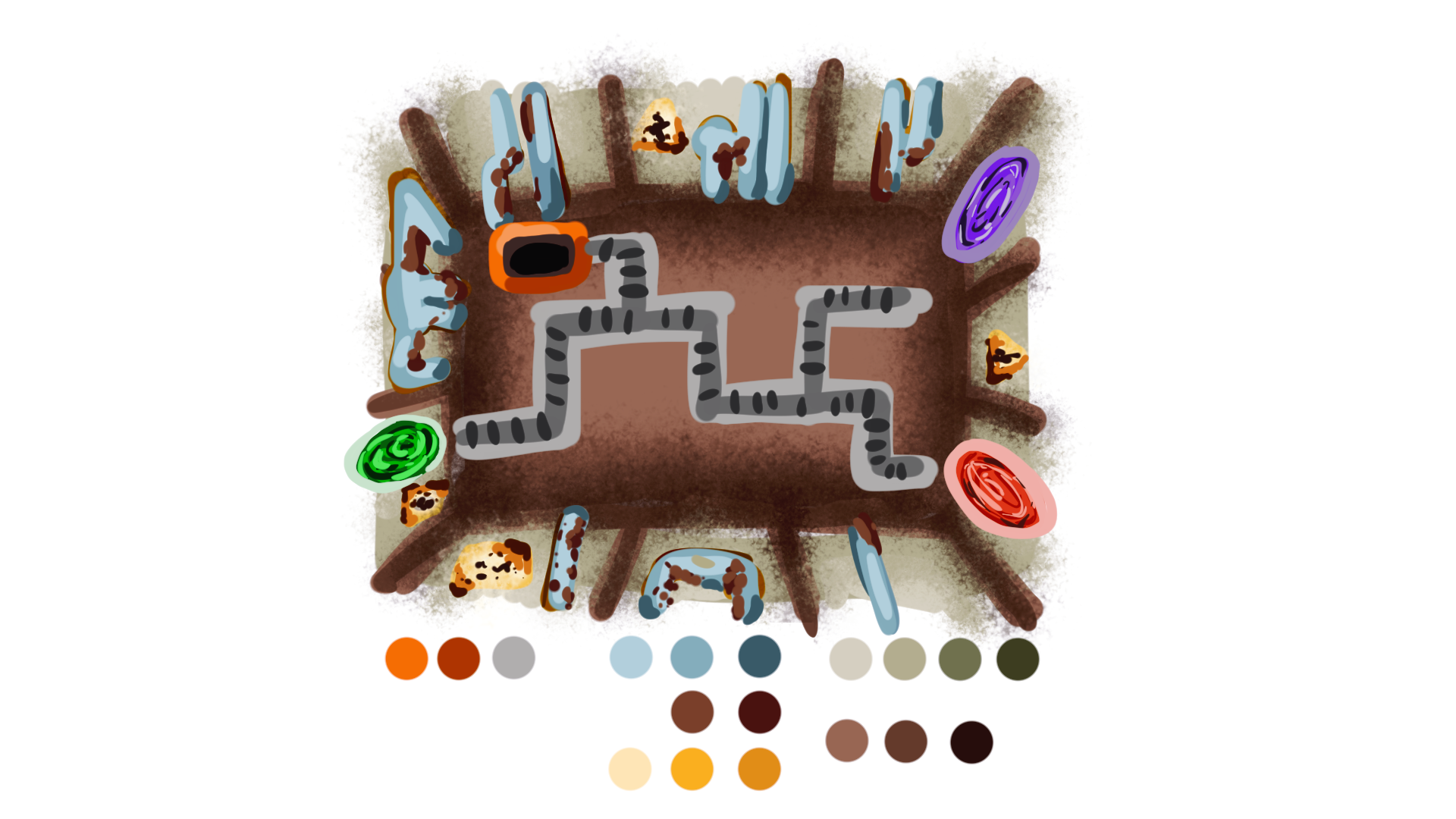 Skizzen zu Layout und Palette
