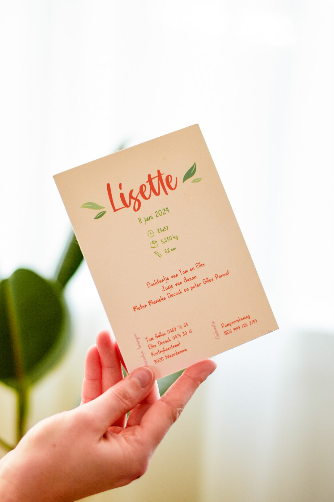 Geboortekaartje Lisette